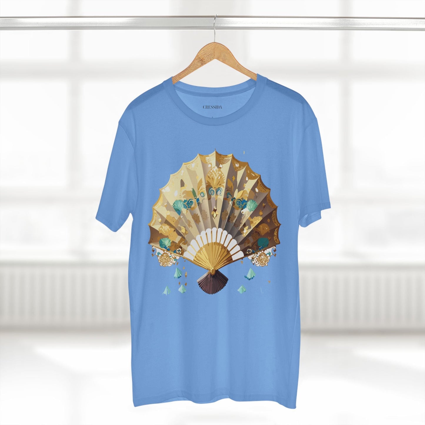 Antique Fan Graphic Design T-Shirt Unisex 100 Cotton Floral Carnival Artwork Tee 16