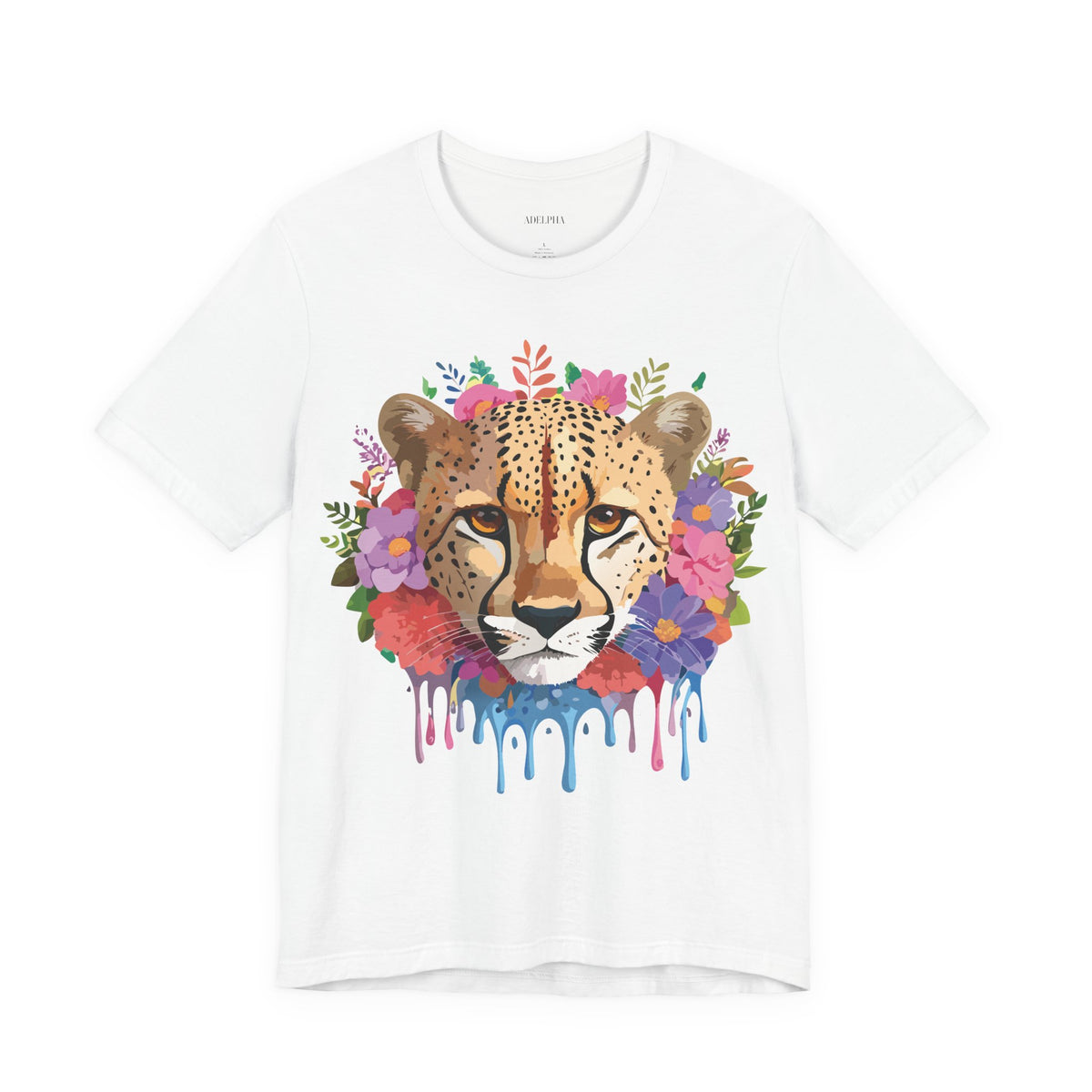 Cheetah Graphic Unisex Cotton Bella+Canvas Tee with Art Animal Design e12