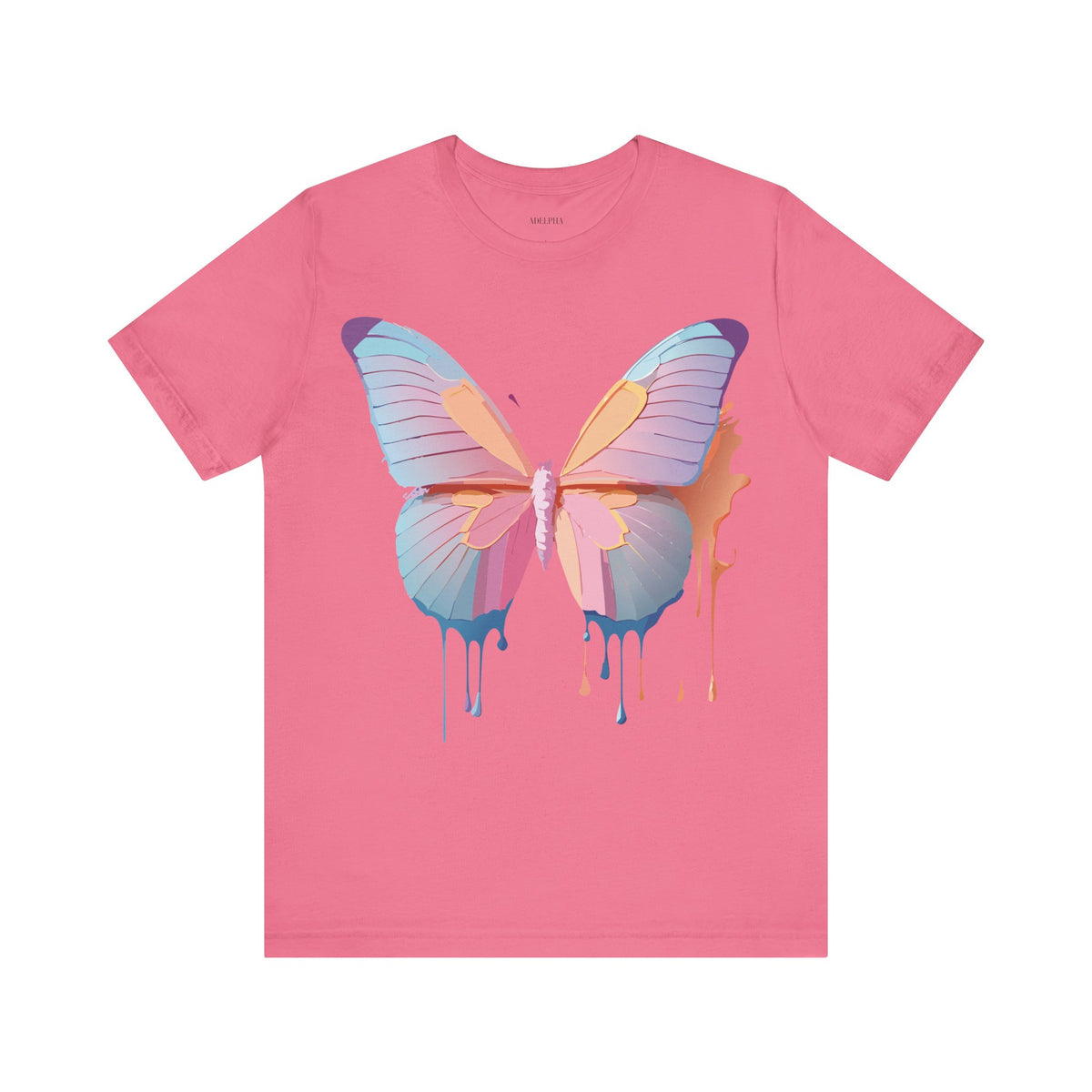 Butterfly Graphic Unisex Cotton Bella+Canvas Tee with Floral Art Design m05