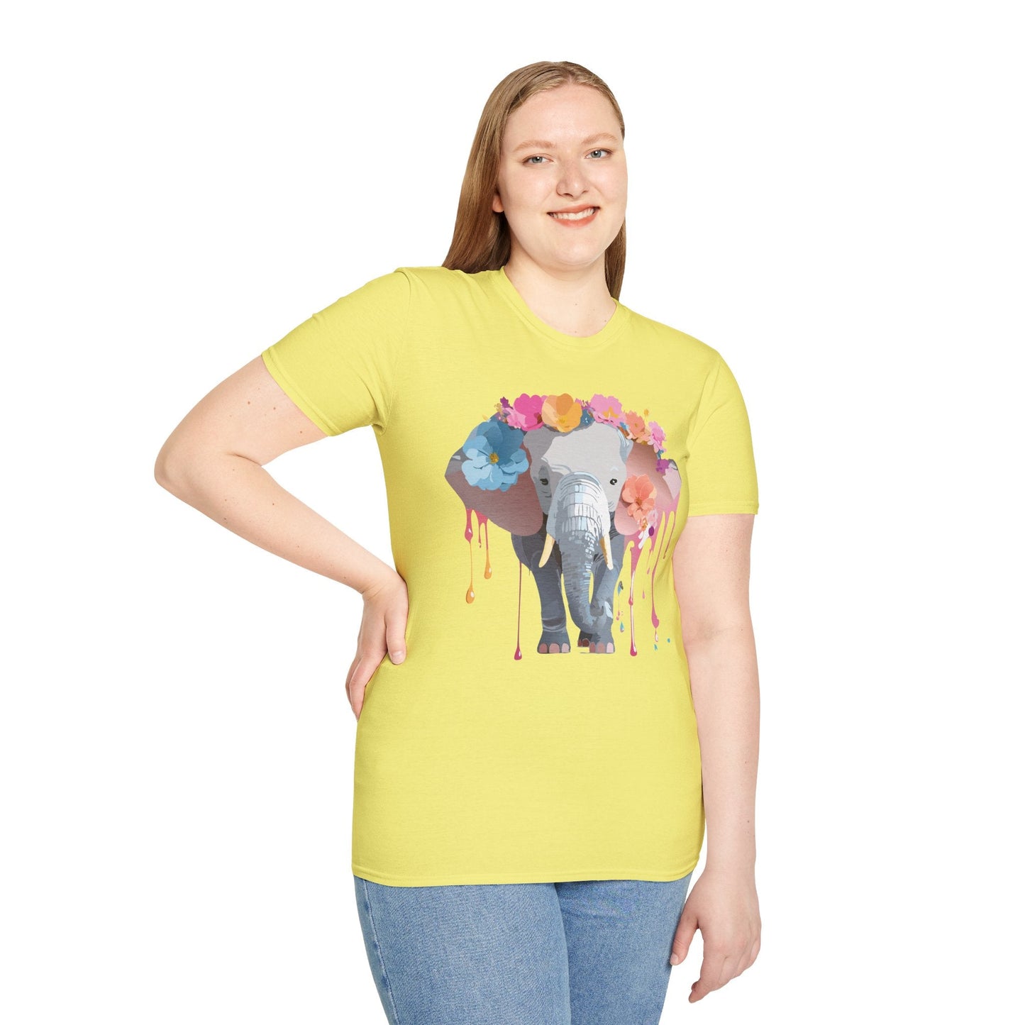 Elephant T Shirt Unisex Softstyle Gildan 64000 Elephant On T Shirt Animation Animals Tee