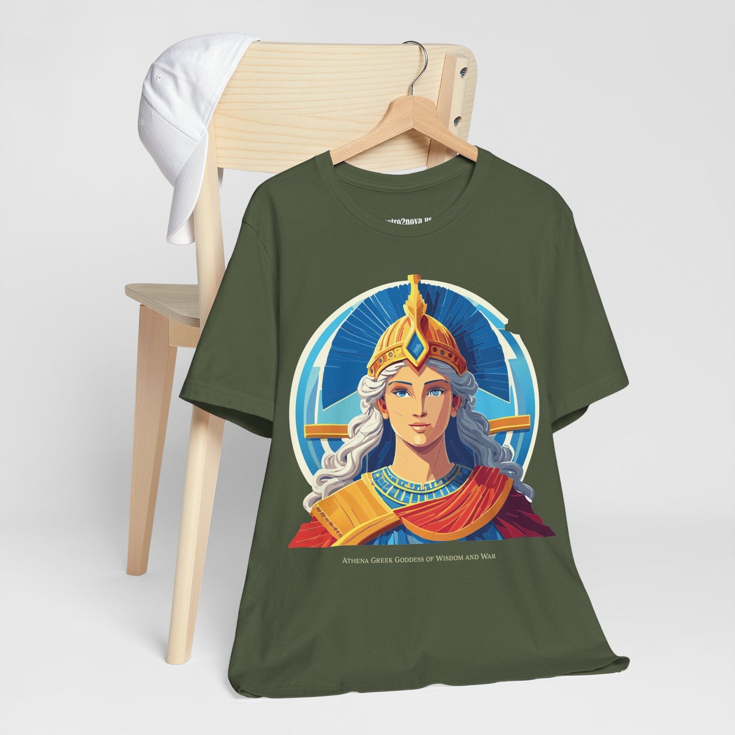 Athena Goddess Graphic Cotton T Shirt Unisex Tee by Retro2Nova Original Art Vintage Inspired