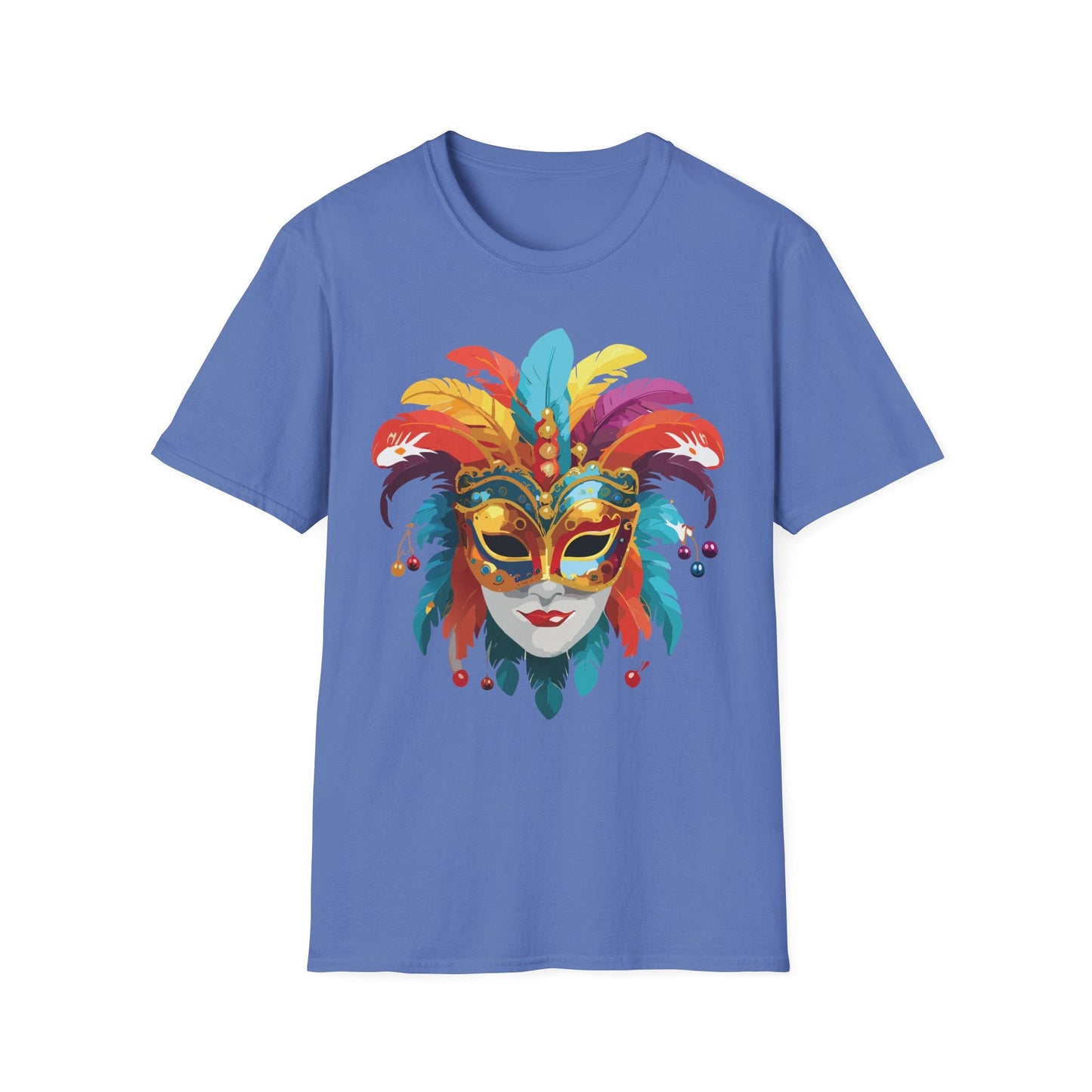 Mask Tee Shirt Unisex Masquerade Art Design Gildan Softstyle 64000 Short Sleeve Tee