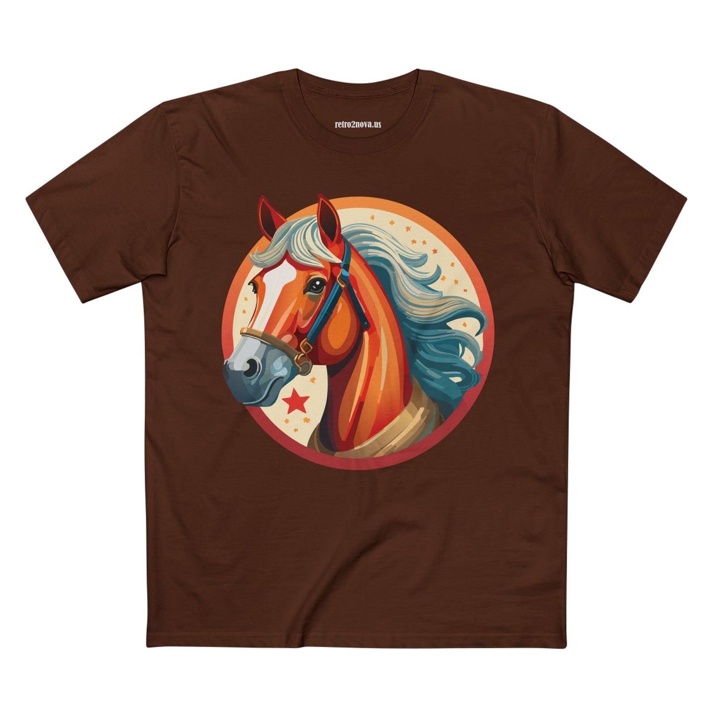 Horse And Animals Unisex Premium Cotton Art Tee Featuring Original Retro2Nova Design From Our Art Collection