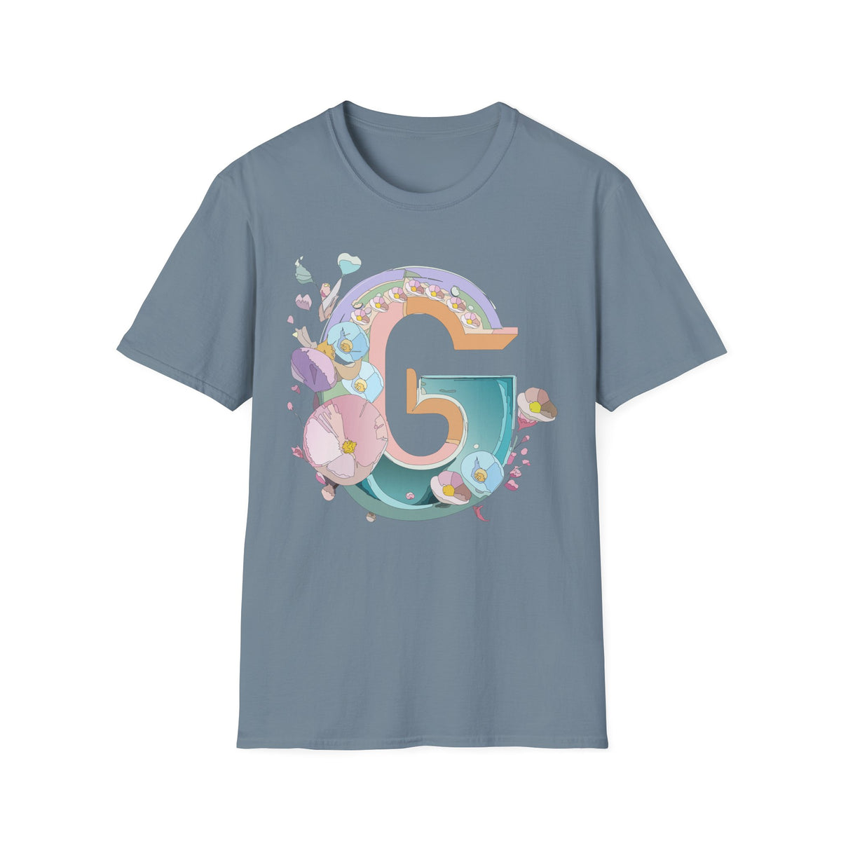 Floral Letter G T-Shirt | Botanical Initial Tee
