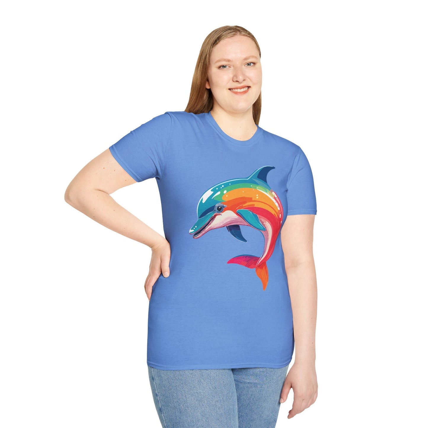 Dolphin Shirt For Unisex 100 Percent Ring Spun Cotton Gildan Softstyle 64000 Short Sleeve Tee