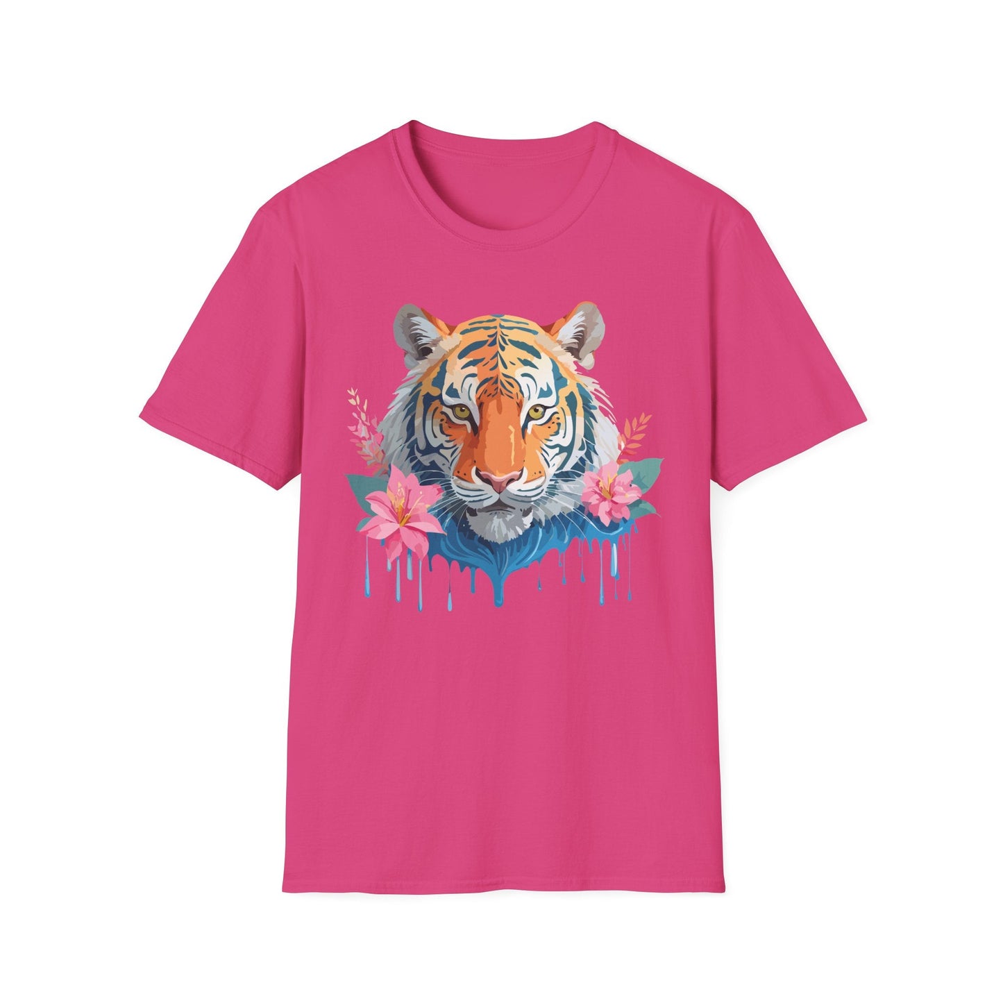 Tiger Unisex Softstyle T Shirt 100 Percent Cotton Gildan 64000 Animal Tee