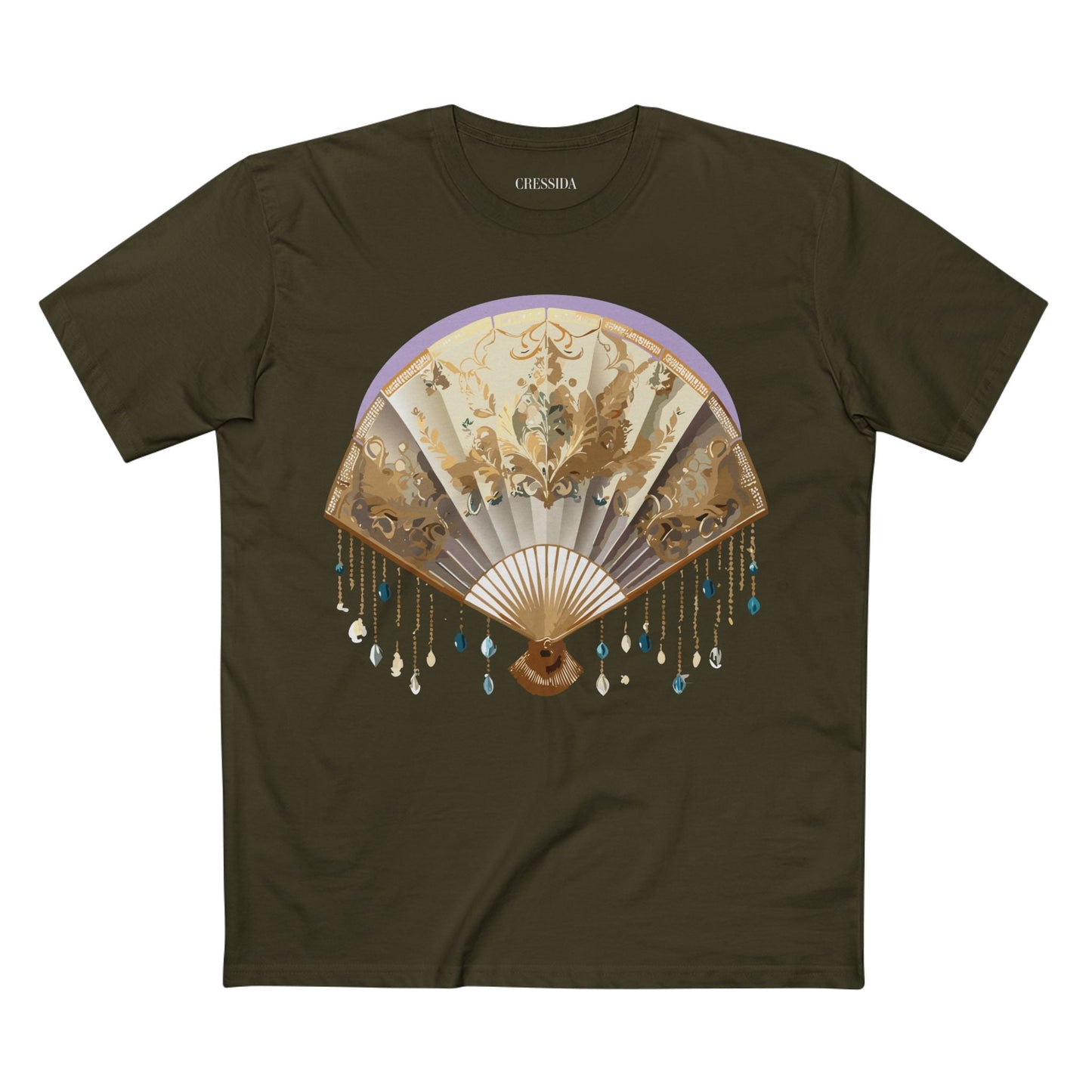Antique Fan Graphic Design T-Shirt Unisex 100 Cotton Floral Carnival Artwork Tee 27
