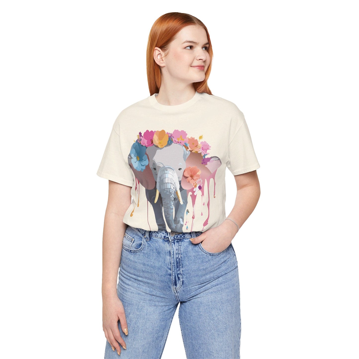 Adelpha Elephant Graphic Tee Unisex Short Sleeve Jersey Shirt With Vintage Artwork