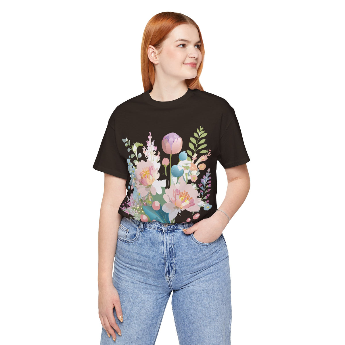 Floral Graphic Tee Shirt - Bella+Canvas Unisex 100 Cotton 24