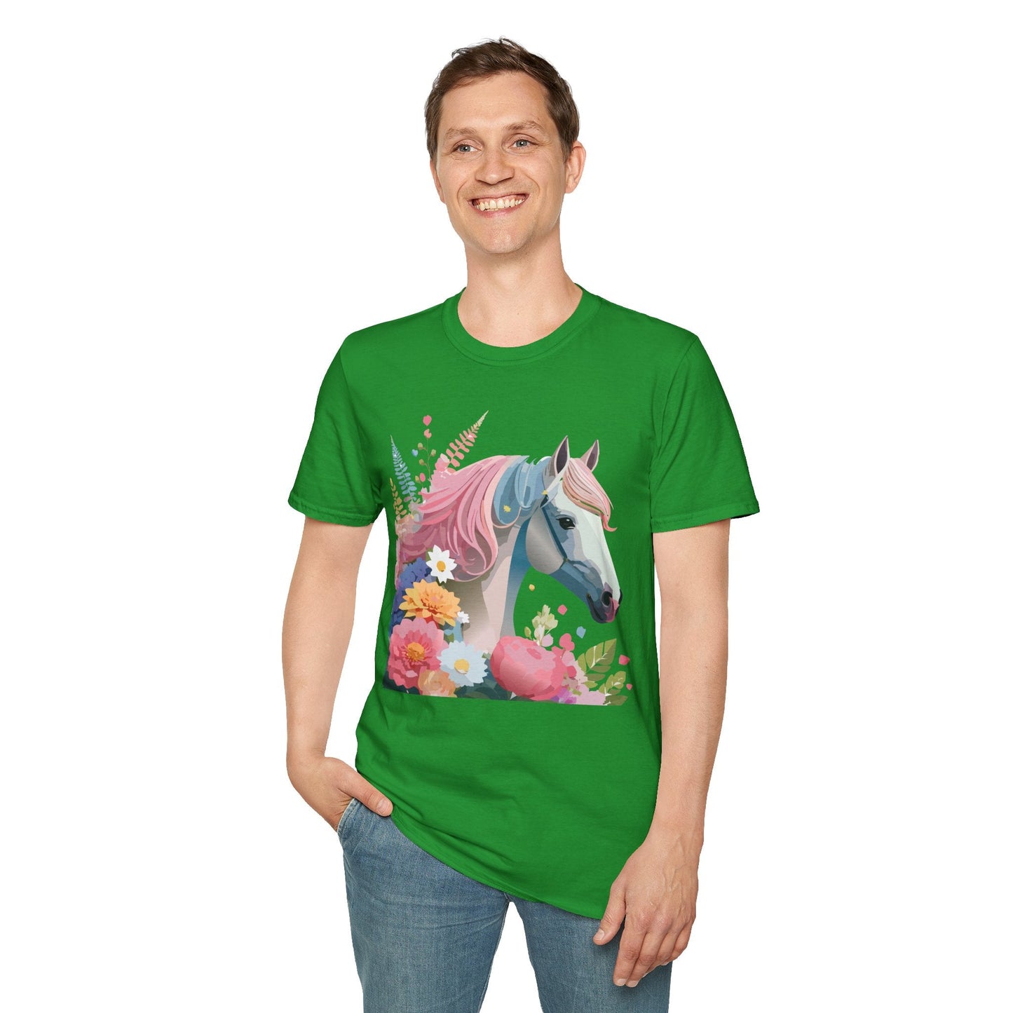 Horse Shirt Unisex Gildan Softstyle 64000 Cotton Tee With Animals