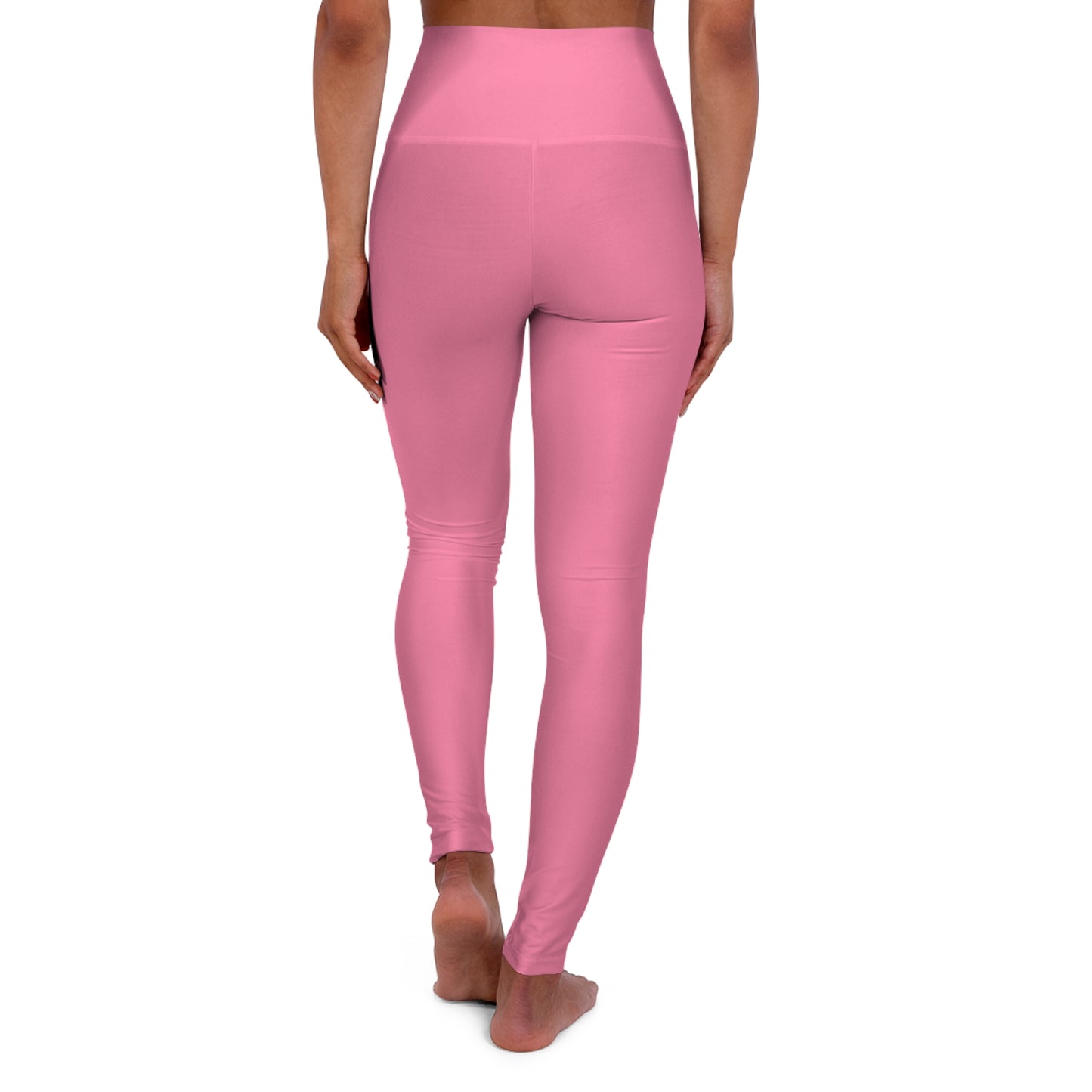 High-Waisted Bubblegum Pink Yoga Leggings Women's Seamless Poly-Span Stretchy Solid Pink Activewear for Pilates Everyday Wear