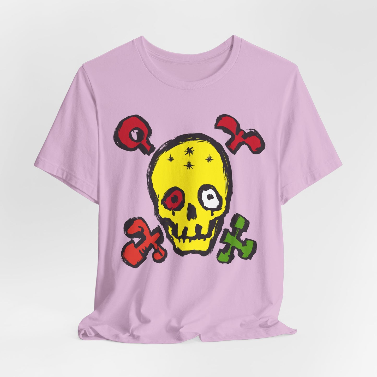 Yellow Skull Graphic Design Tee, Skull Shirt, Vintage Tees, Art Design T-Shirt, Vintage Graphic Tee, Art Shirts with Skulls
