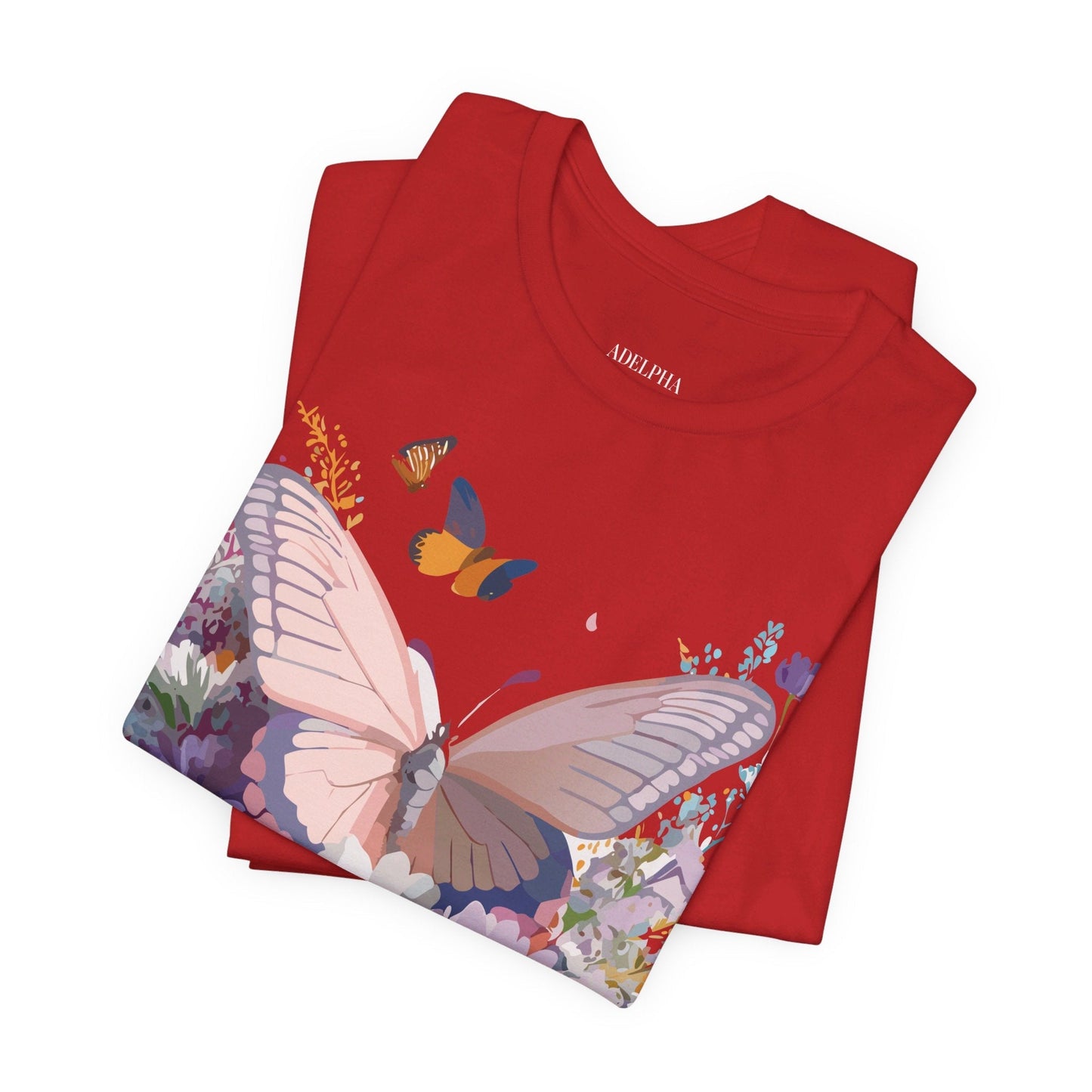 Butterfly Graphic Tee Unisex Vintage Art Design Adelpha Short Sleeve