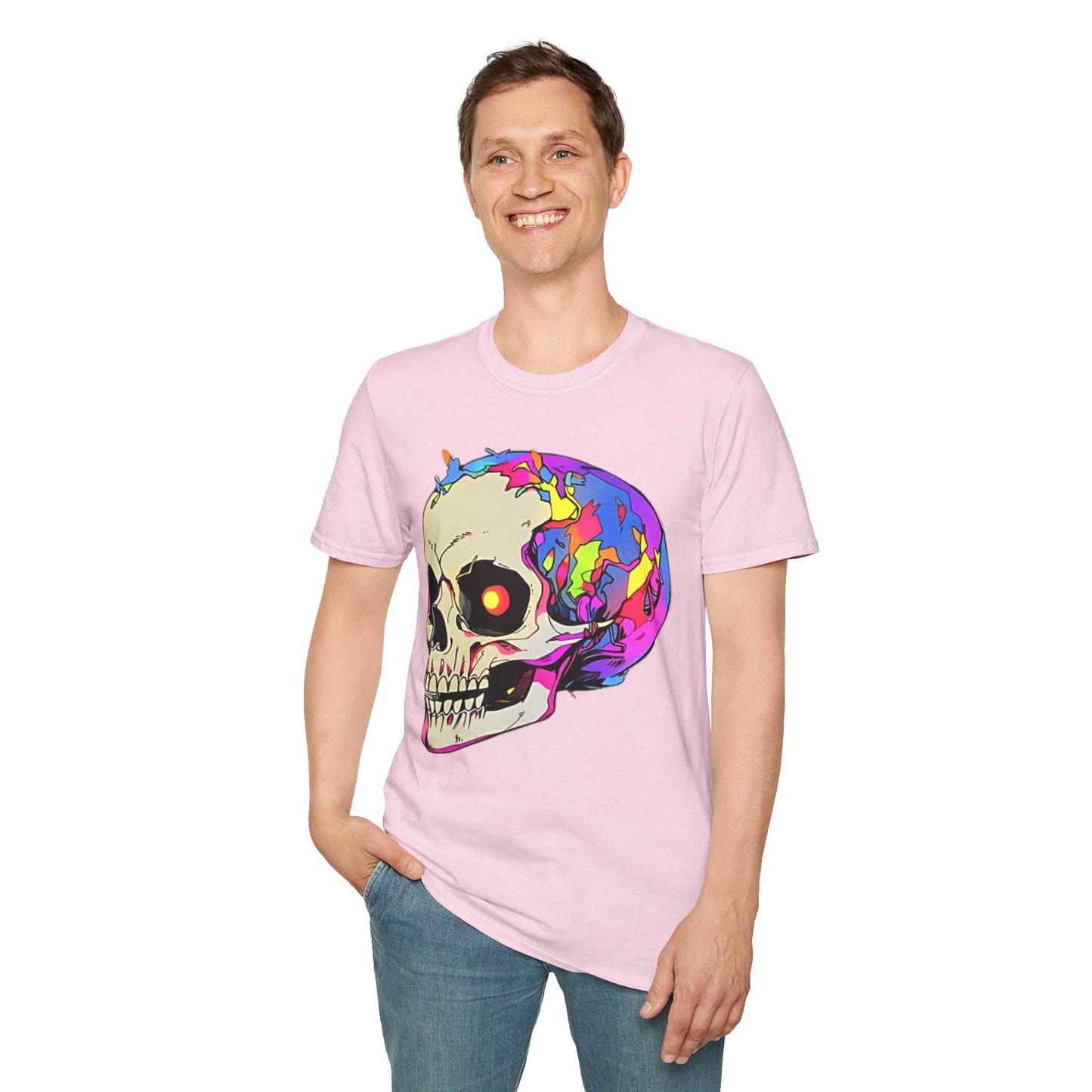 Skull Tee Shirt Unisex Skeleton Shirt Gildan Softstyle 64000 Short Sleeve Graphic Design