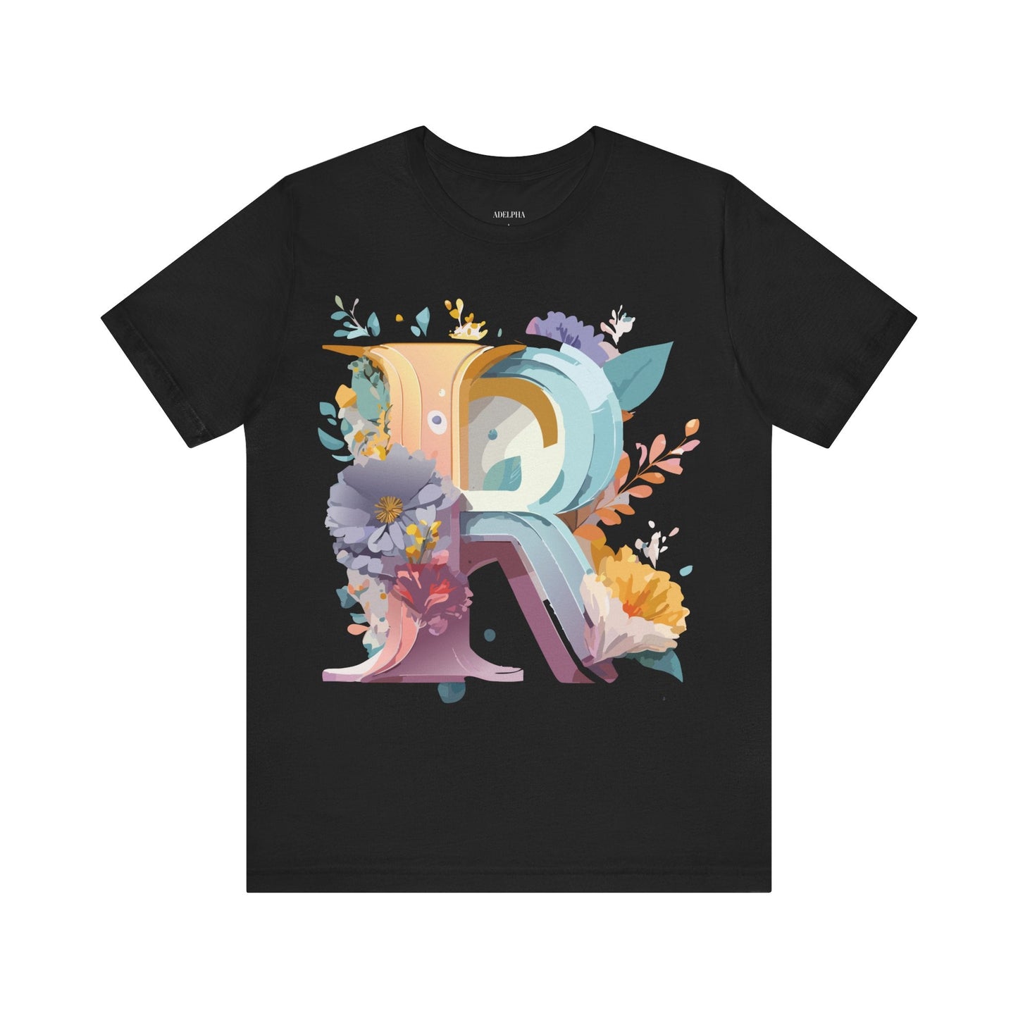 Letter R Graphic Tee Unisex Short Sleeve Vintage Inspired Shirt By Adelpha Art Design Tee