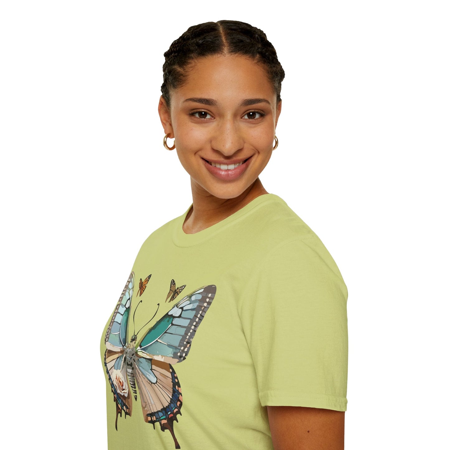 Butterfly Shirt Unisex T Shirt Monarch Print Softstyle Premium Gildan 64000 Cotton Tee