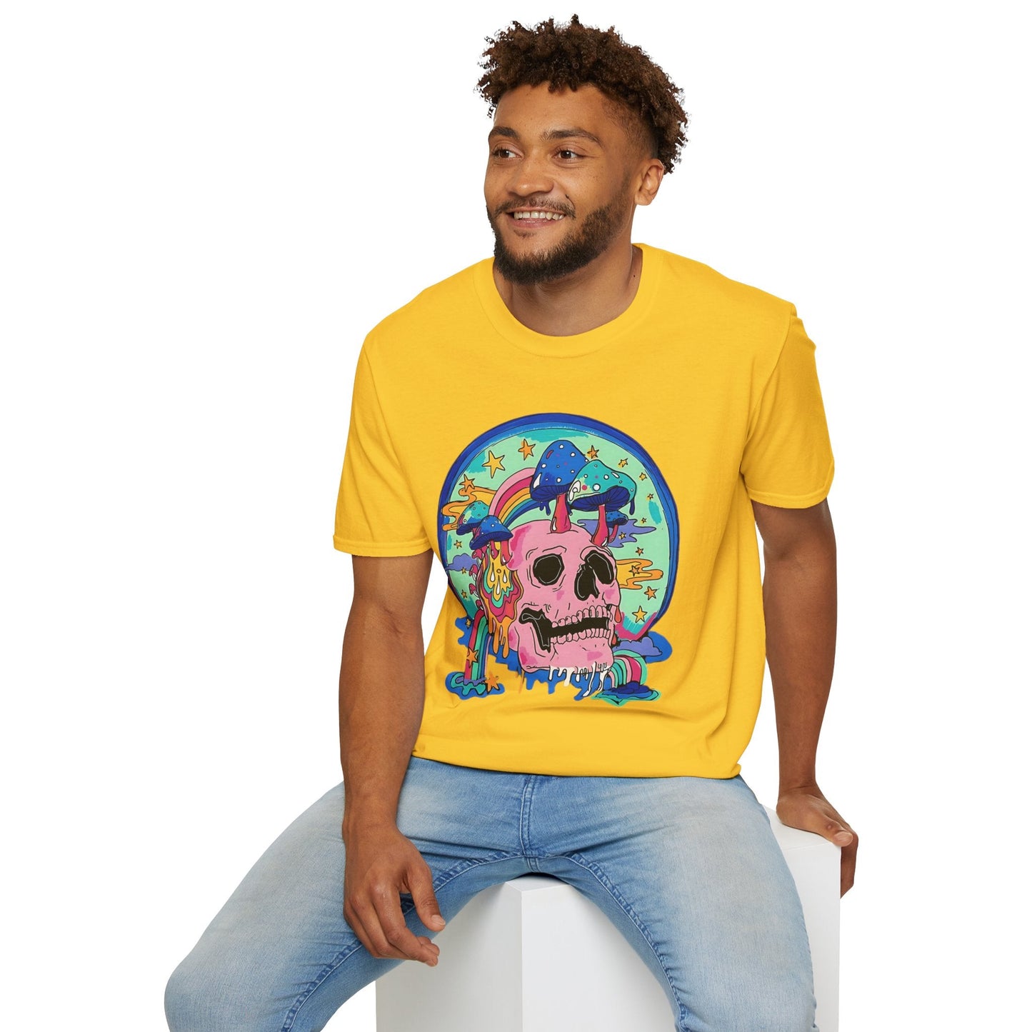 Skull Graphic Tee Unisex Gildan Softstyle 64000 100 Cotton Short Sleeve Shirt Art Design