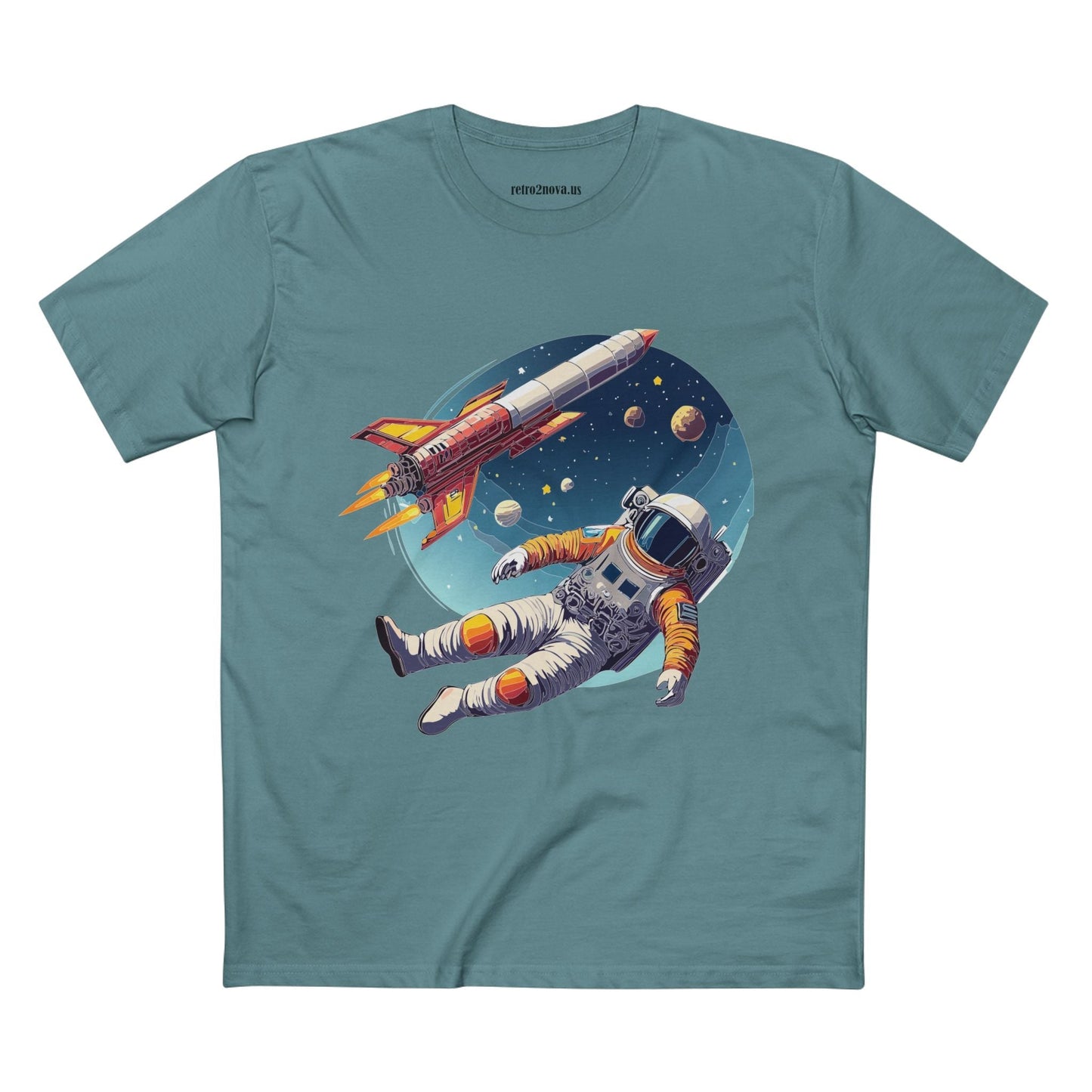 Cosmos Astronaut Shirt Unisex Premium Cotton Tee Original Art Design Retro2Nova Collection