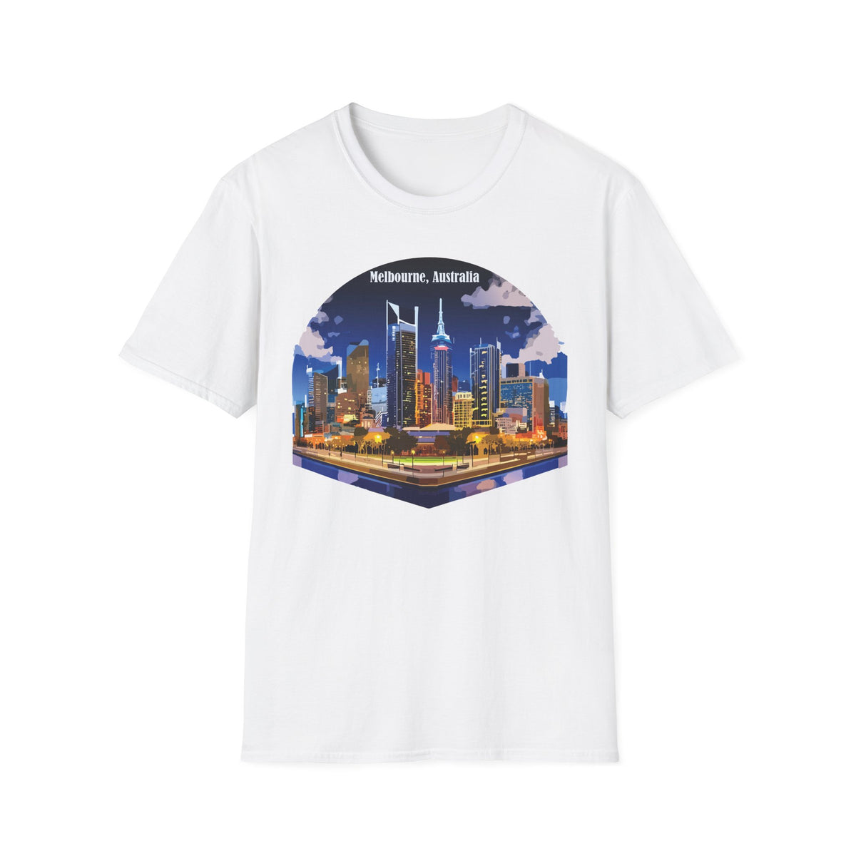 Melbourne Australia Skyline T-Shirt | Cityscape Nightscape Tee