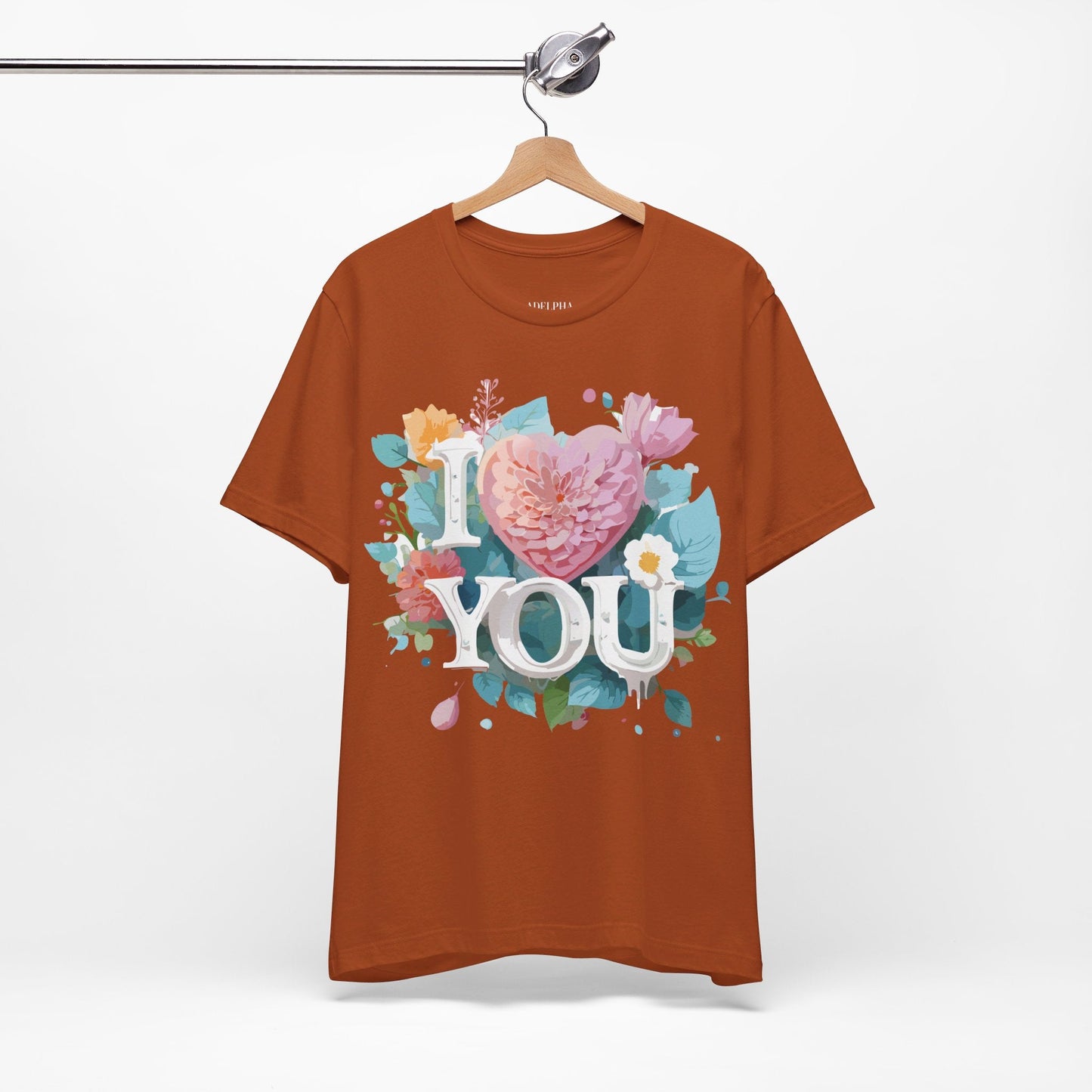 Valentine Day Graphic Unisex 100 Cotton Vintage Artwork with Love and Flower Design Tee 9