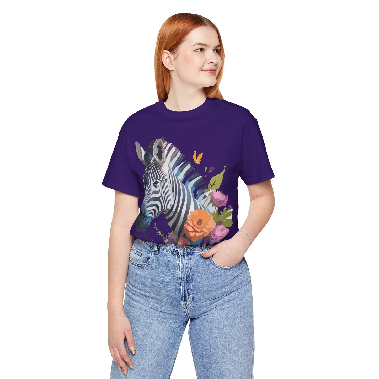 Unisex Zebra Graphic Tee Featuring Adelpha Artwork Vintage Inspired Short Sleeve Shirt