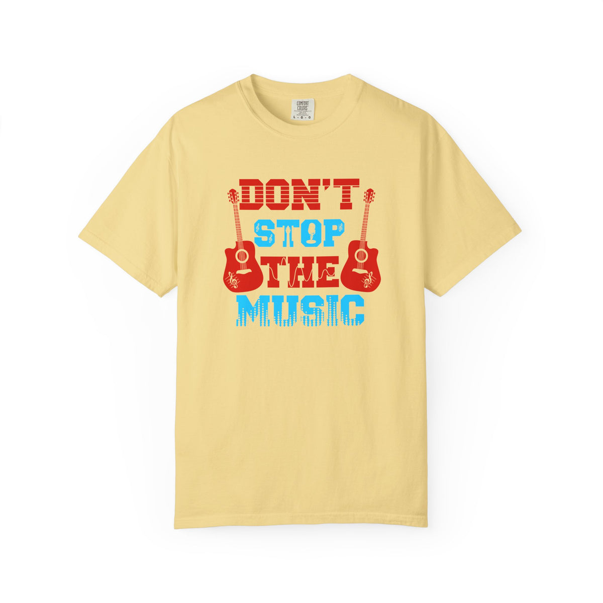Don t Stop the Music T-Shirt Acoustic Guitar Typography Graphic Unisex Cotton Tee 042