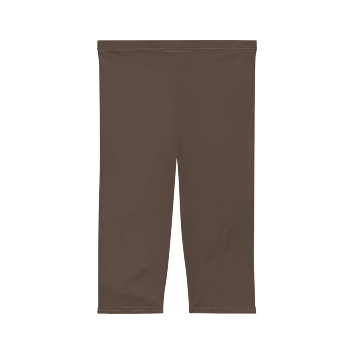 Ash Brown Color Women's Brushed Suede Poly Span Casual Capri Leggings XS-2XL