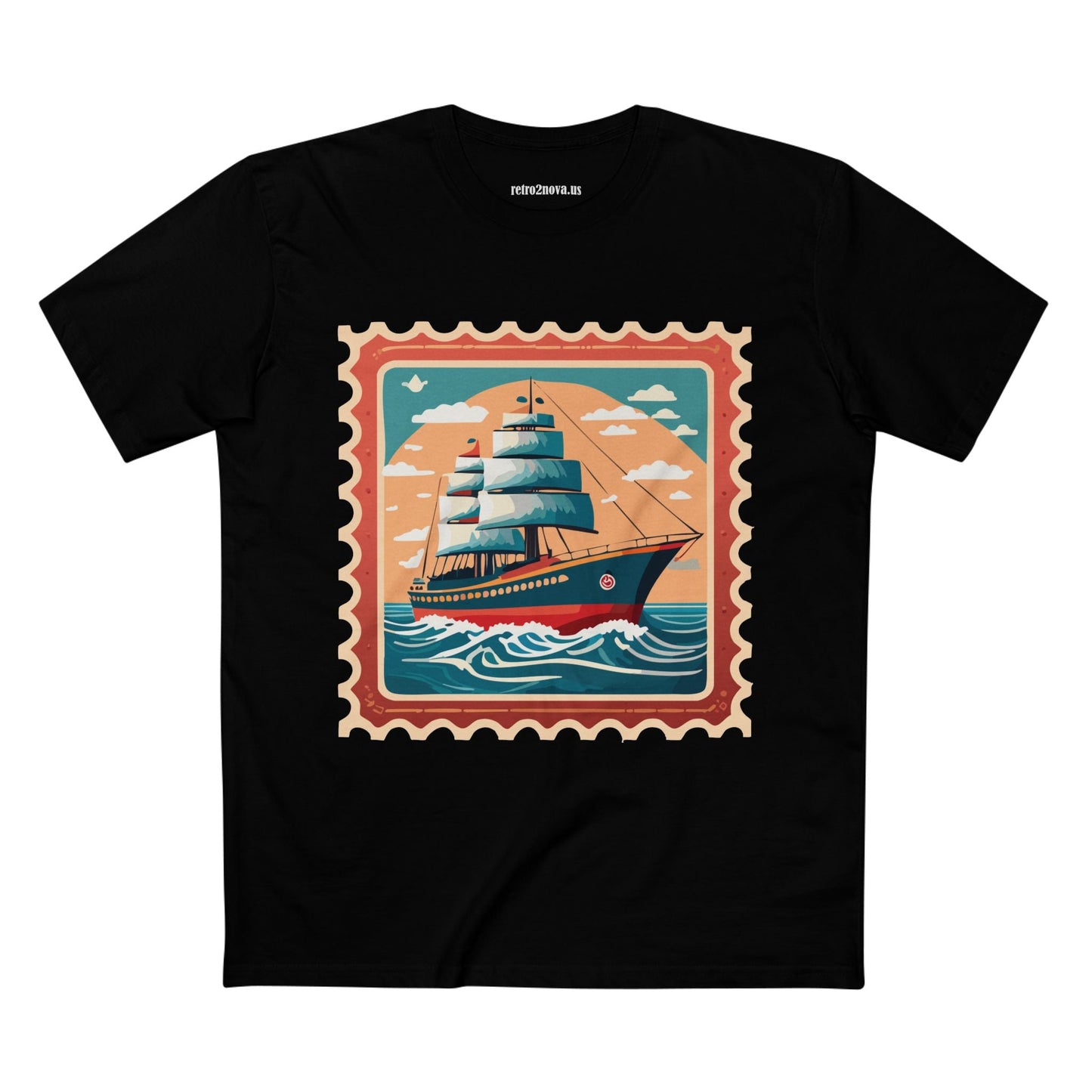 Postage Stamp Shirt Unisex Premium Cotton Tee With Original Art Design Retro2Nova