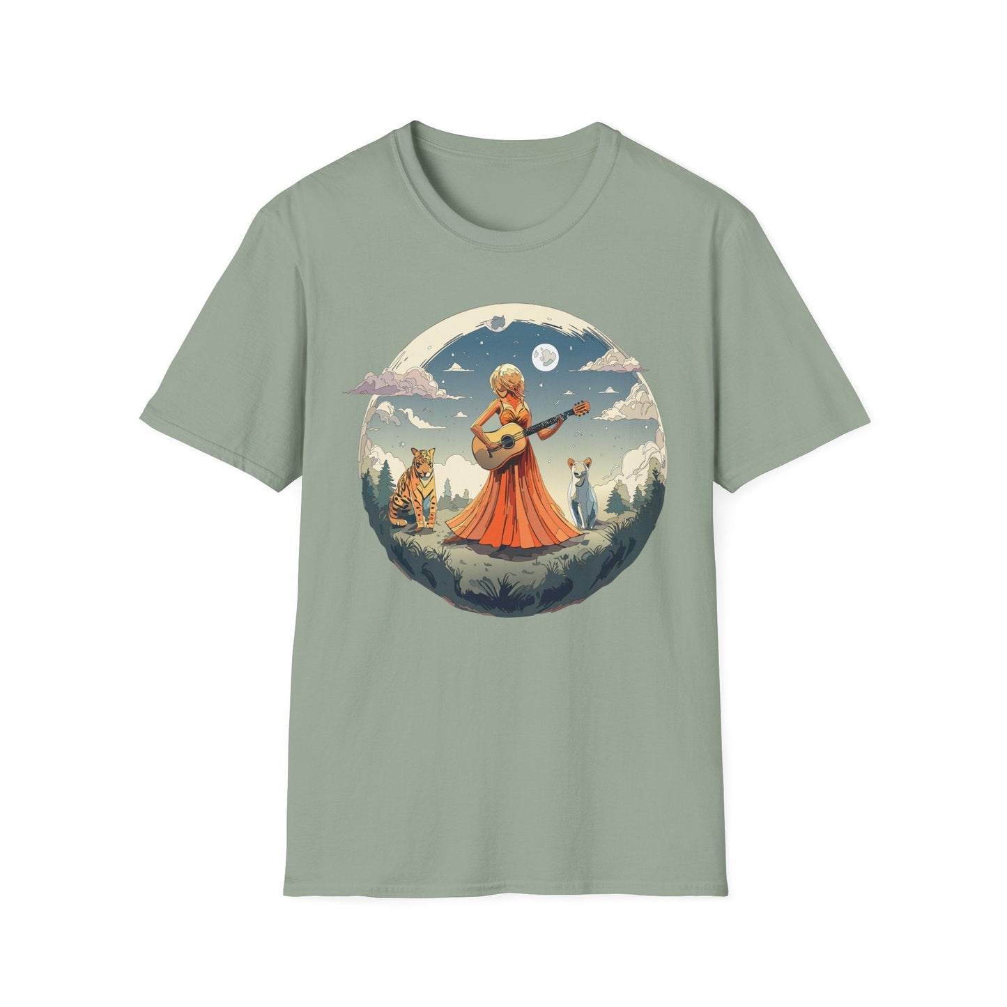 Womens Graphic T Shirt Art Design Tee Ladies Unisex Softstyle Cotton Tee Gildan 64000 Comfort
