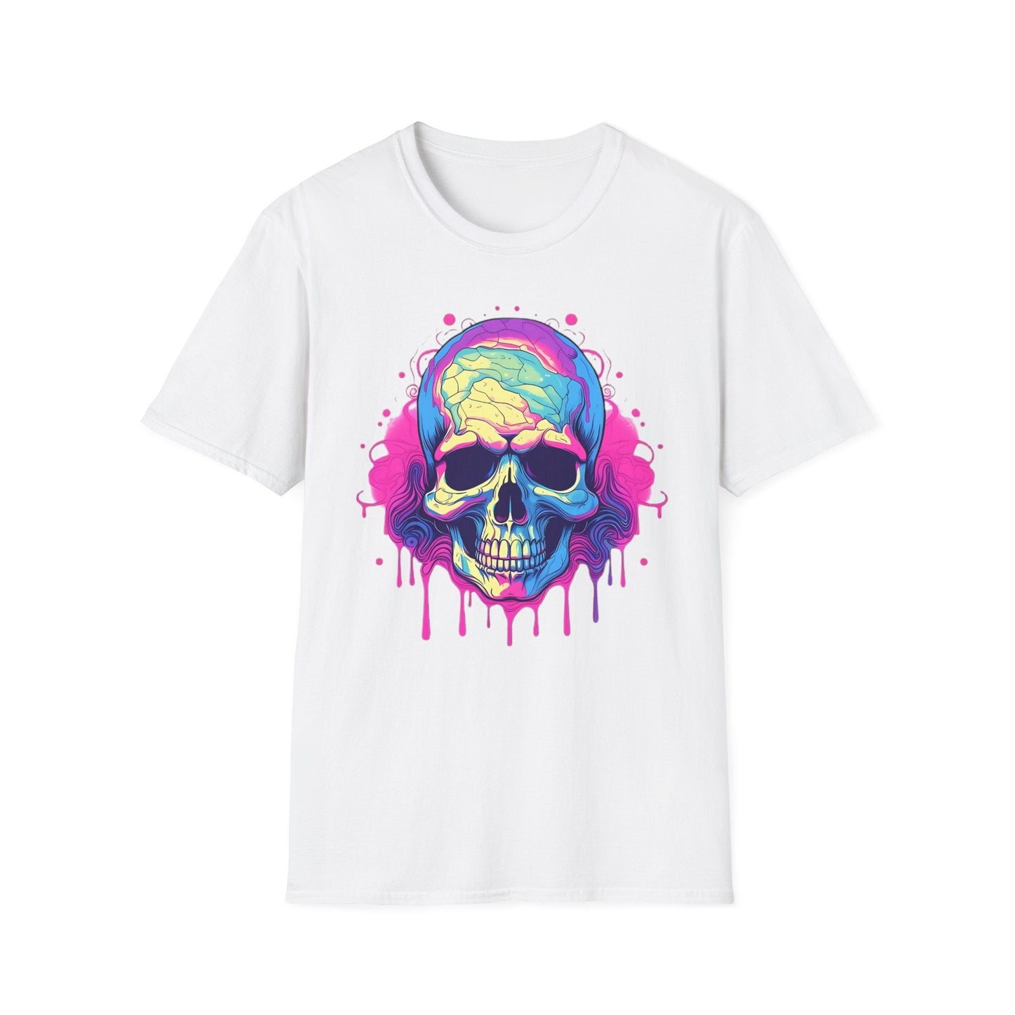 Skull Tee Shirt Unisex Skeleton Design Gildan Softstyle 64000 Ring Spun Cotton Tee