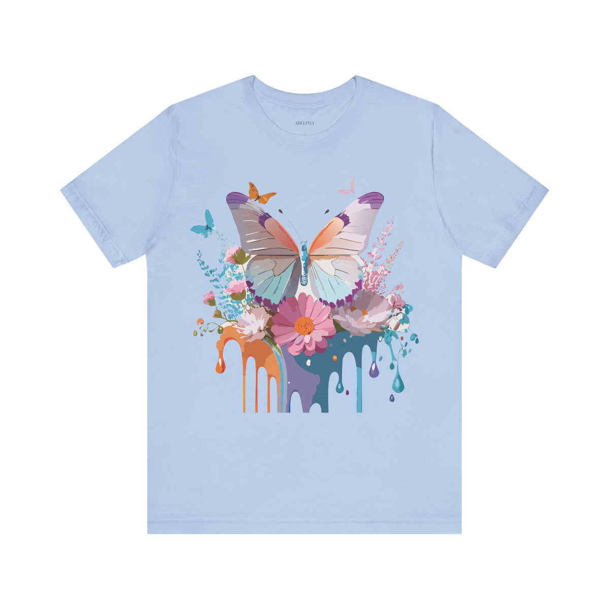 Butterfly Graphic Unisex Cotton Bella+Canvas Tee with Art Design n23