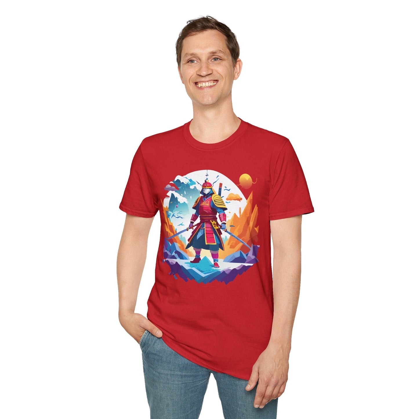 Samurai Shirt Unisex Short Sleeve T Shirt Gildan Softstyle 64000 100 Percent Ring Spun Cotton Tee
