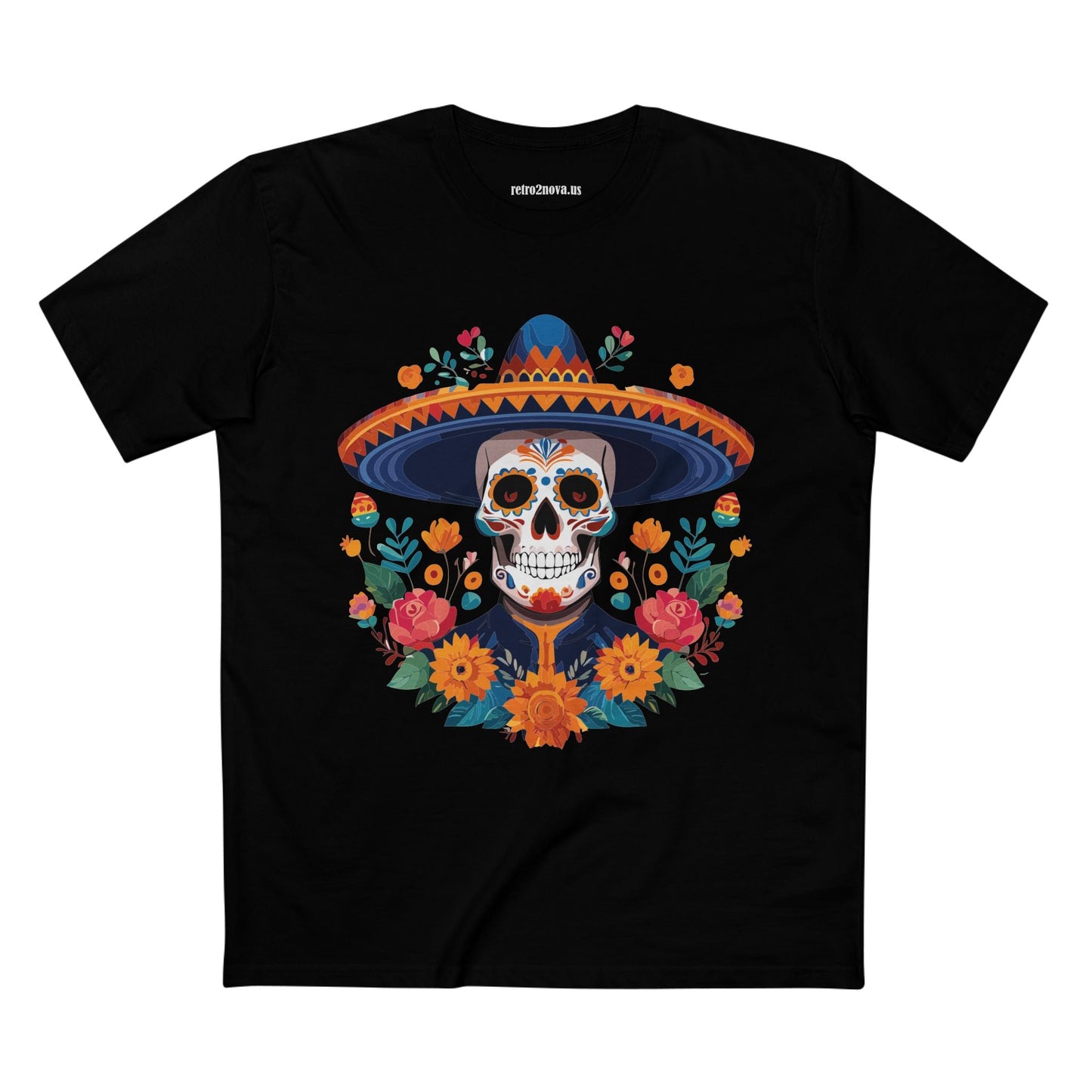 Skull And Skeleton Shirt Unisex Premium Cotton Tee With Original Art Design Retro2Nova