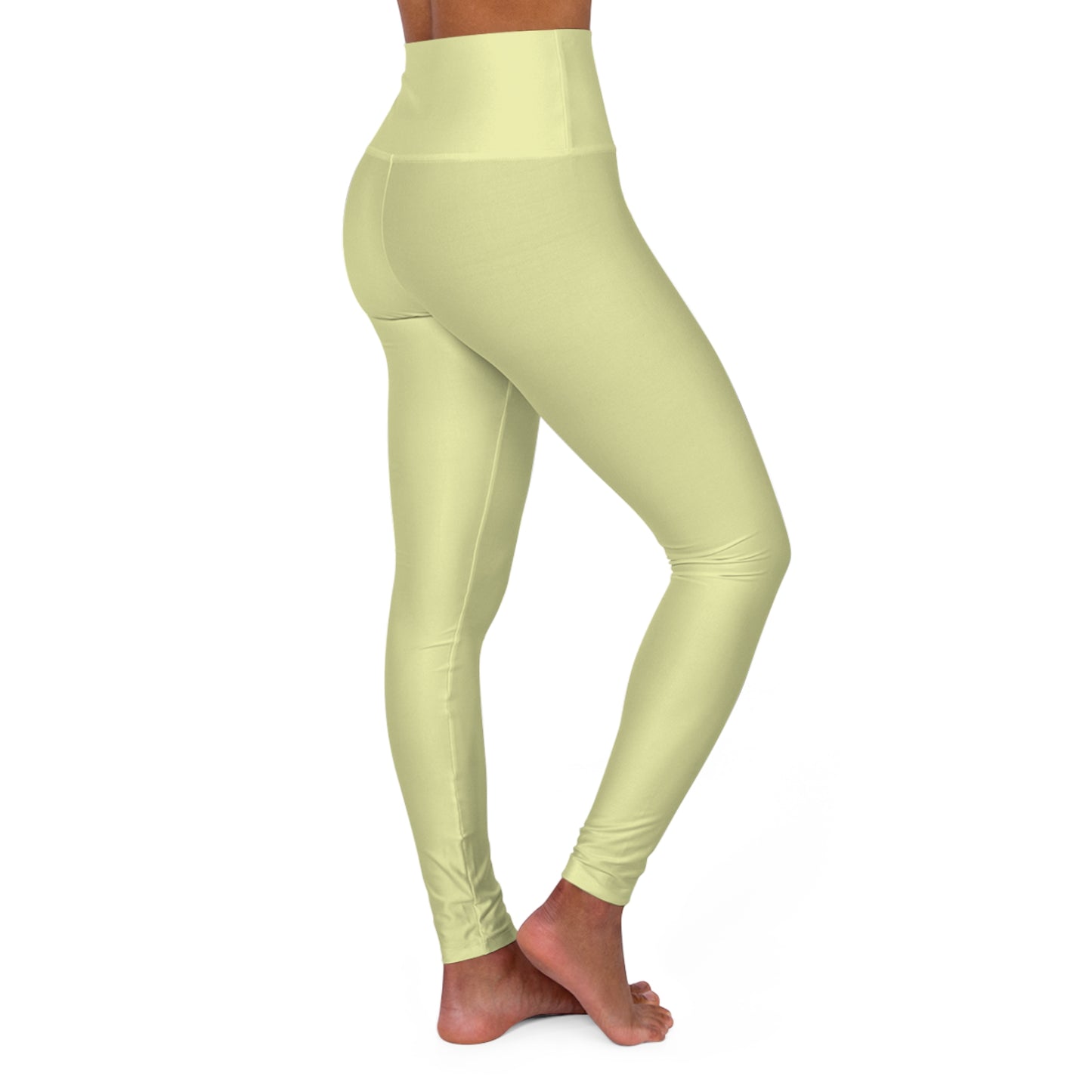 Spring Yellow Color High-Waist Yoga Leggings Women's Seamless Poly-Span Stretchy Pants XS-2XL