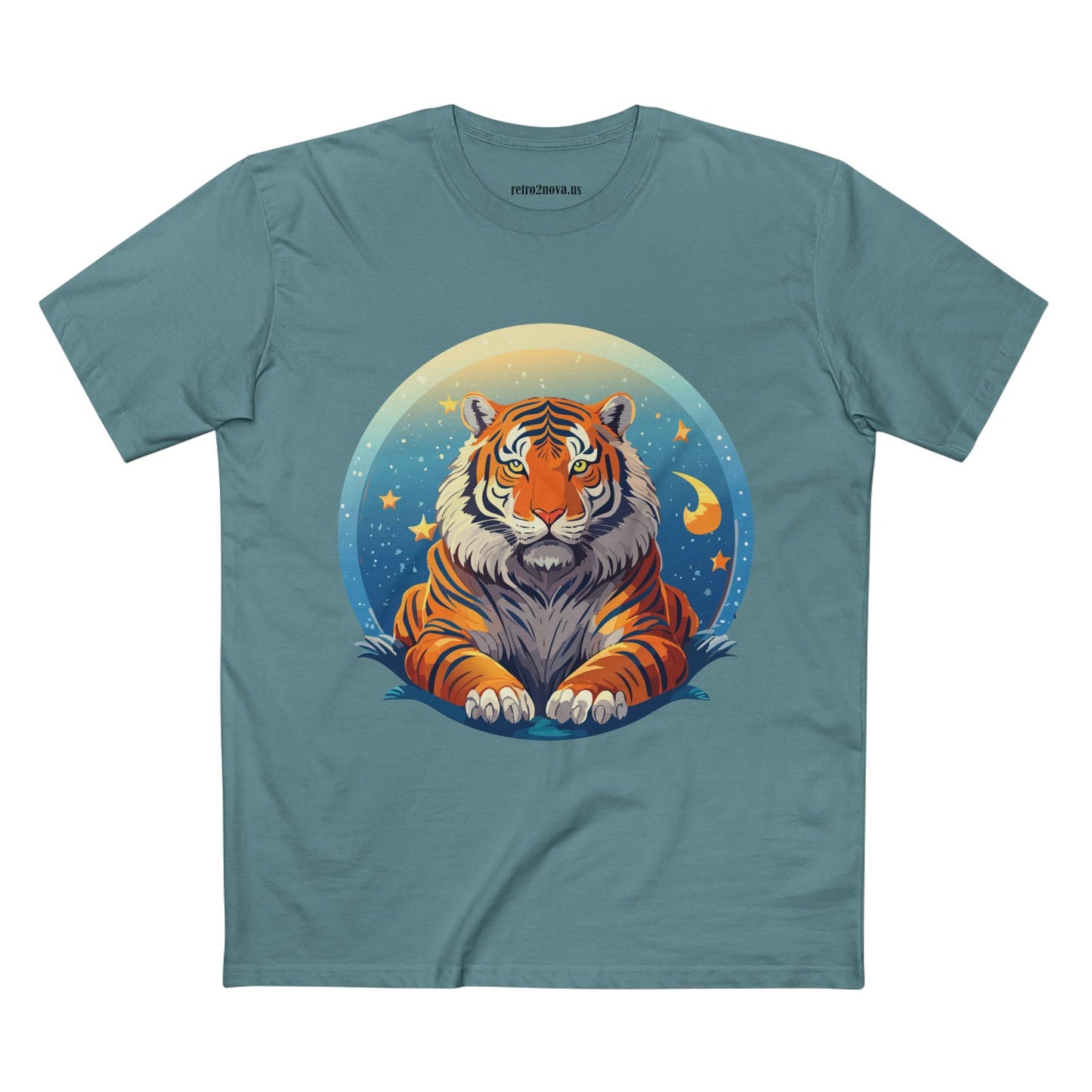 Tiger Animal Shirt Unisex Premium Cotton Tee With Original Art Design By Retro2Nova Soft Comfortable Everyday Wear