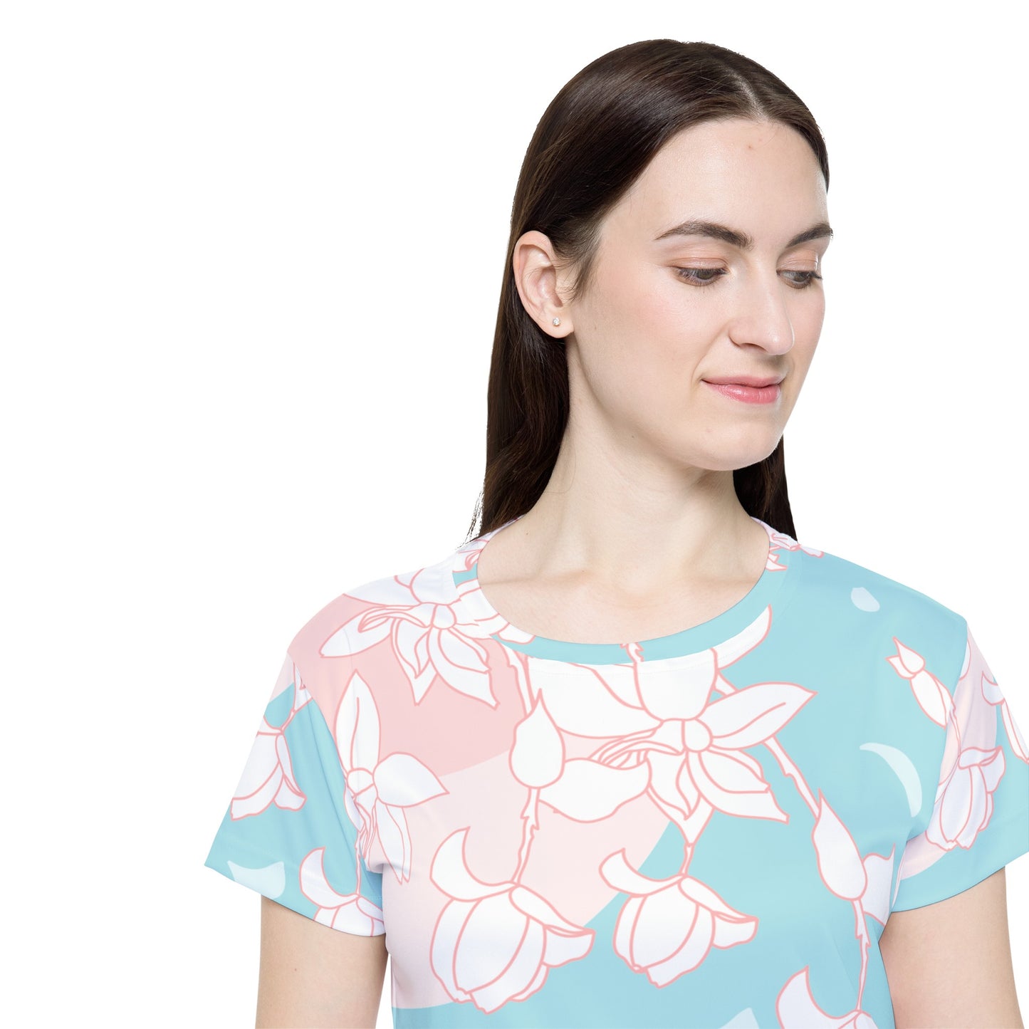 Poly Jersey Tee Shirt with floral prints