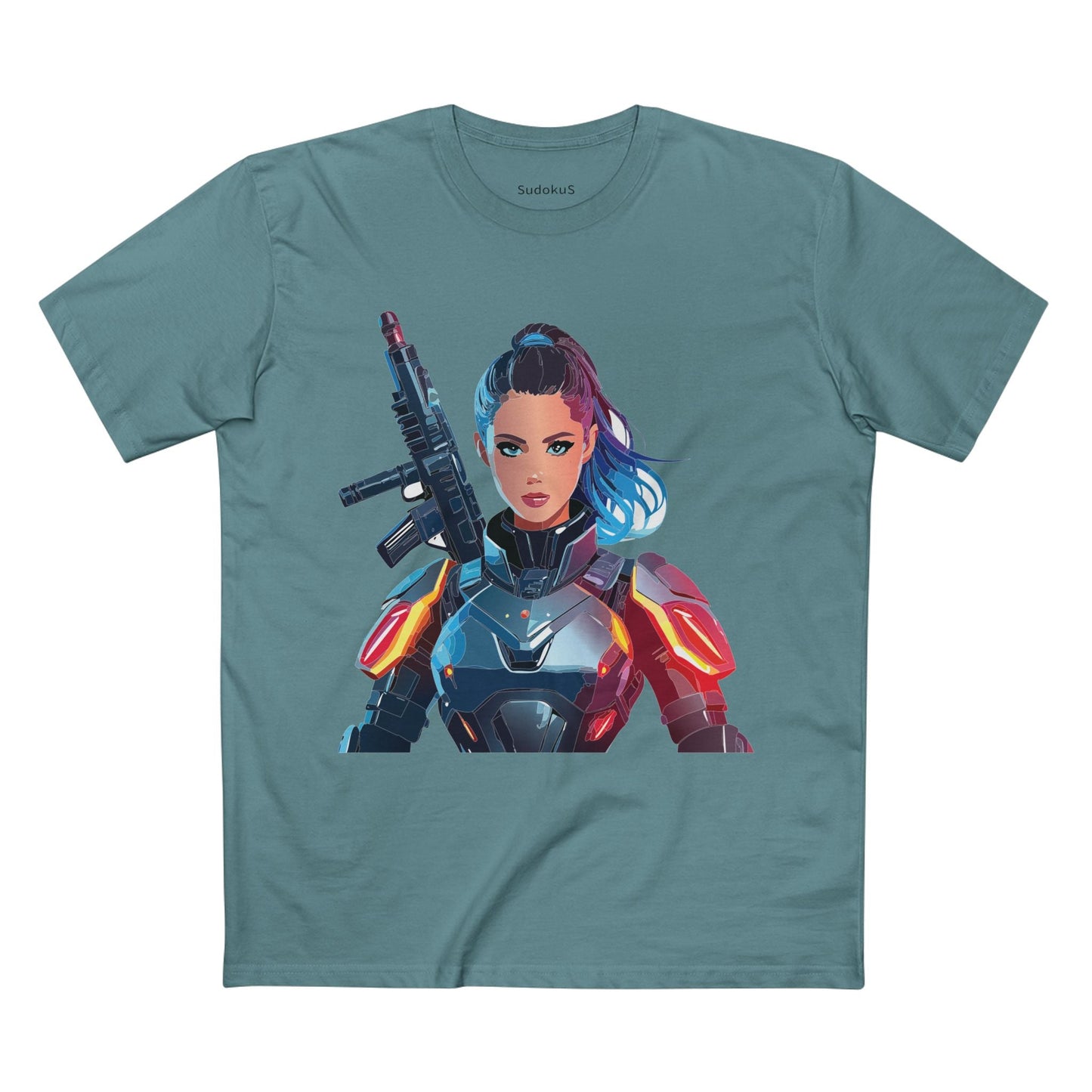 Army-woman Graphic Unisex 100 Cotton Staple Tee 15