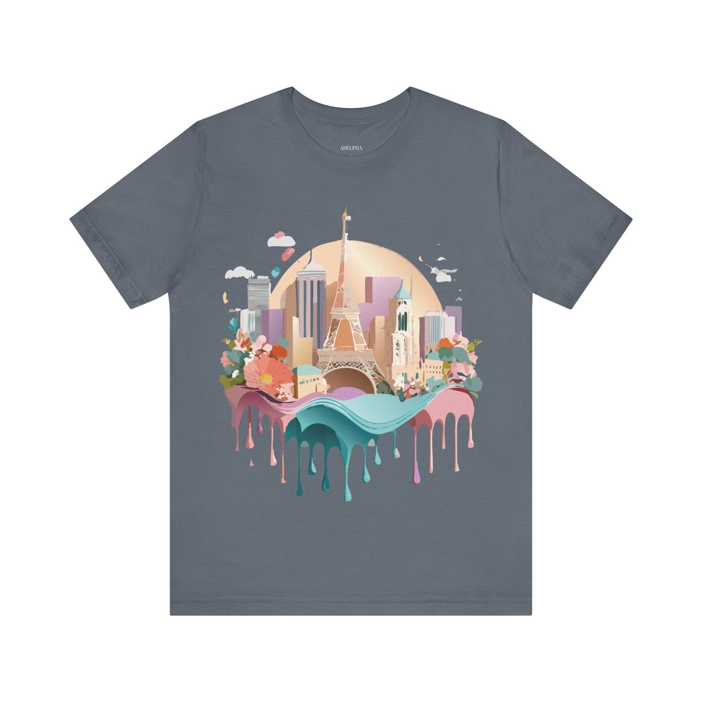Adelpha Paris Graphic Tee Unisex Short Sleeve Shirt With Vintage Art Design Apparel