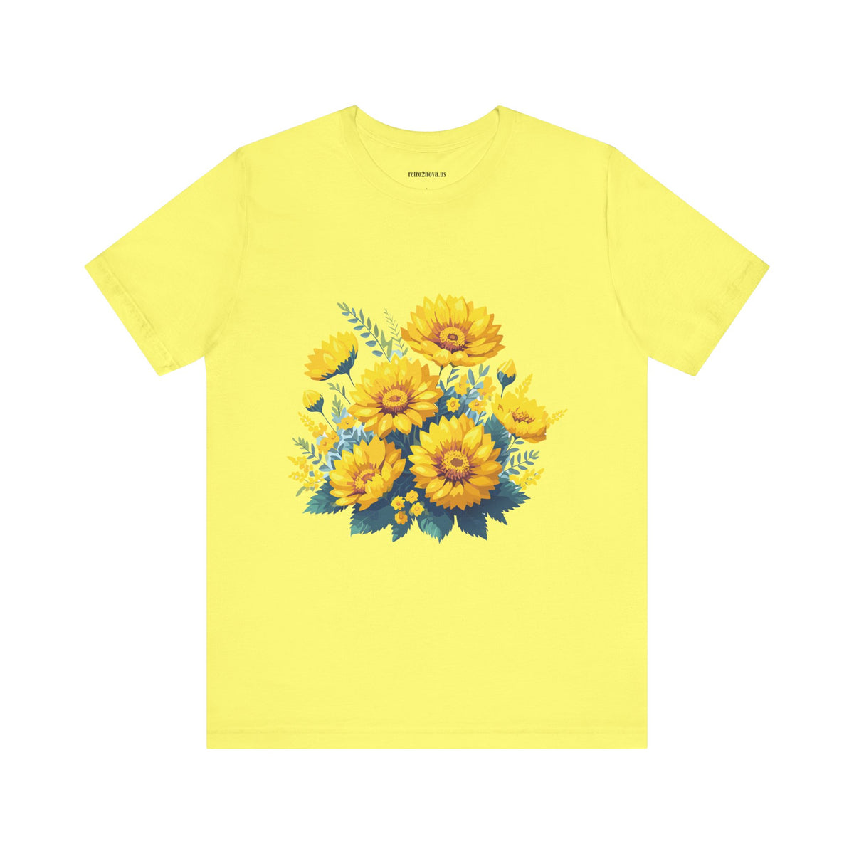 Floral Graphic Unisex Cotton Bella+Canvas Tee with Flowers Design ab16