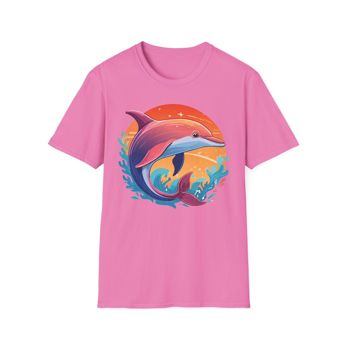 Dolphin Shirt Unisex Tee 100 Percent Ring Spun Cotton Softstyle Gildan 64000 Comfort Fit