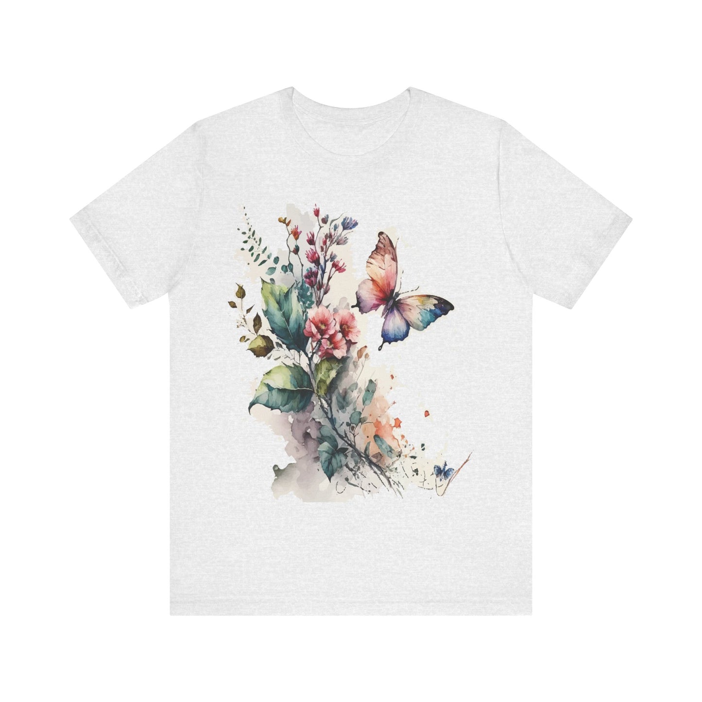 Cotton Tee Shirt with Butterfly Prints