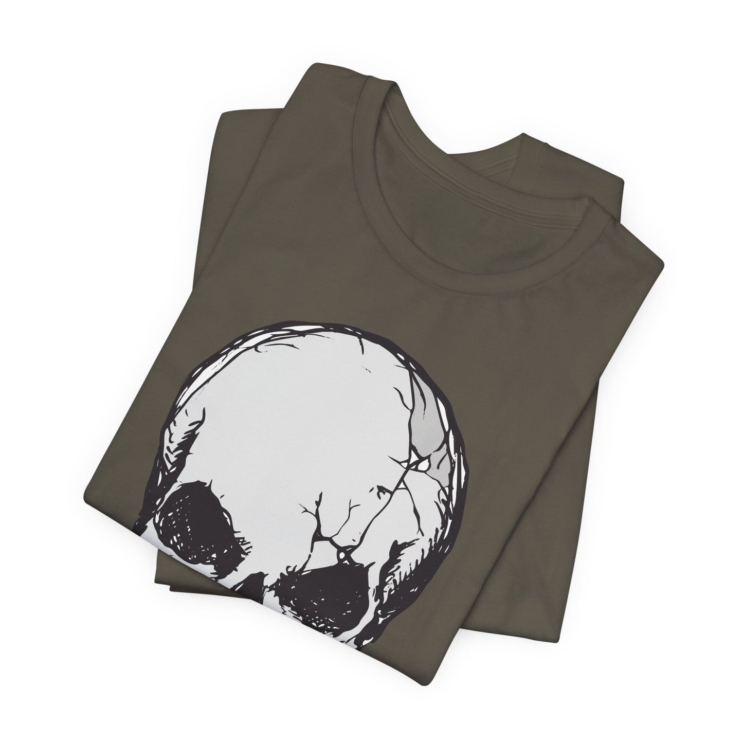 Grey Skull Graphic Design Tee, Skull Shirt, Vintage Tees, Art Design T-Shirt, Vintage Graphic Tee, Art Shirts with Skulls