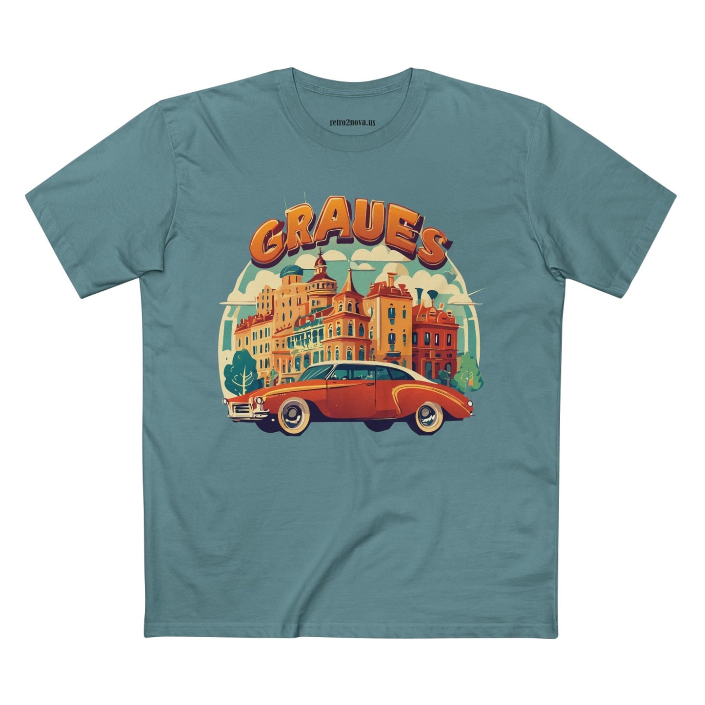Retro Car Shirts Unisex Premium Cotton Art Tee By Retro2Nova Original Art Design Collection