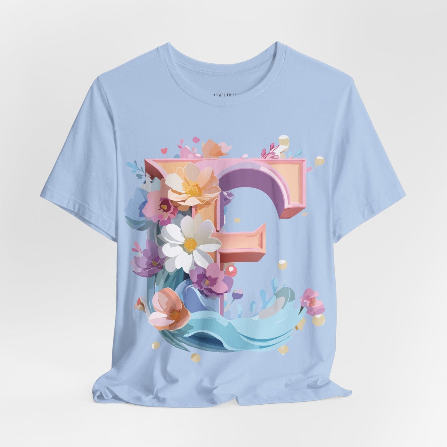 Letter E Shirt Graphic Tee Unisex Vintage Inspired Artwork By Adelpha Premium Short Sleeve