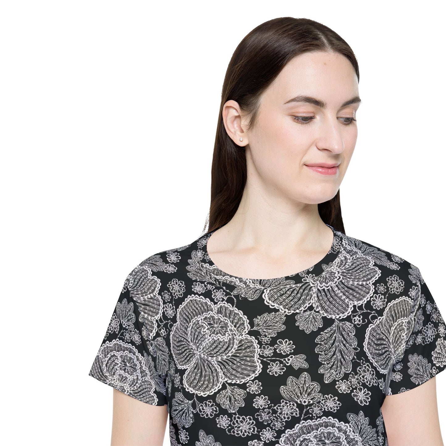 Lace Print Poly Shirt, Poly Shirt with Lace Print, Lace Shirt 33