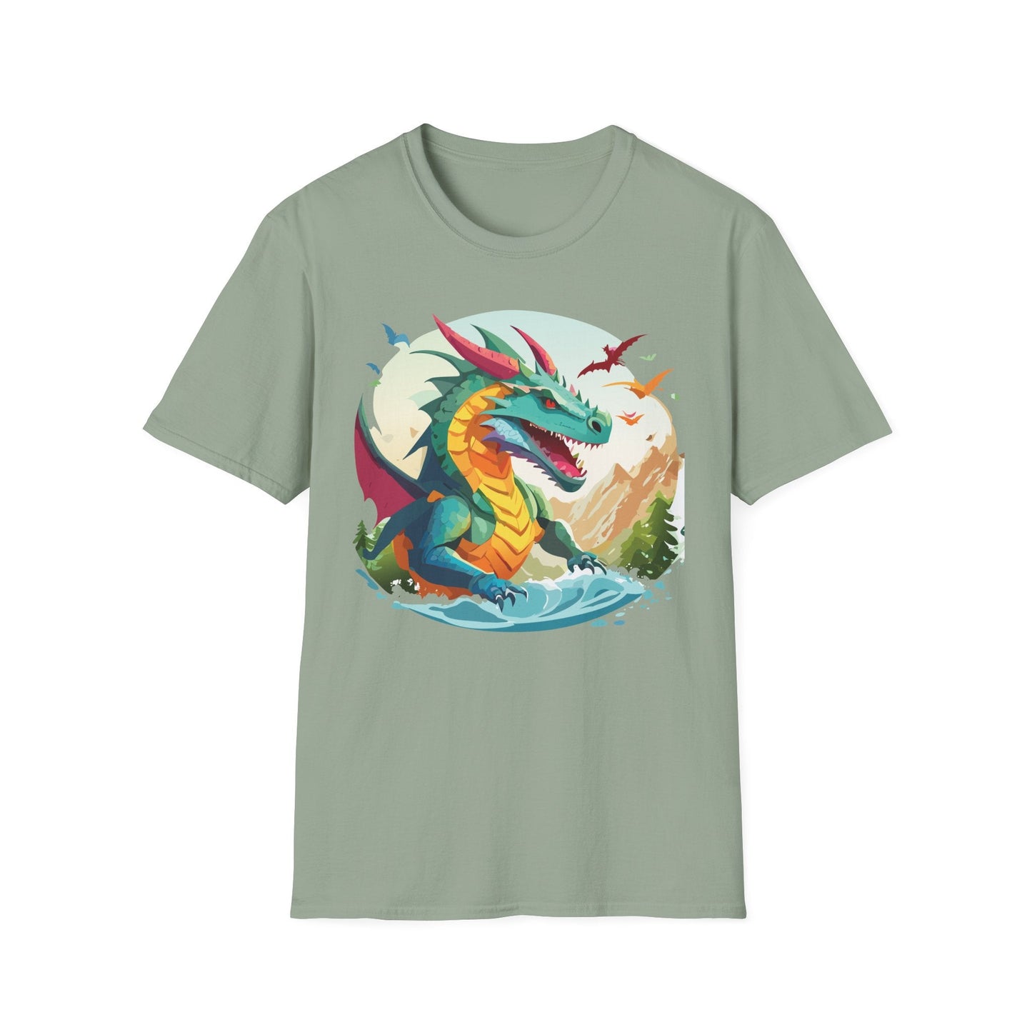 Dragon T Shirt Unisex Animal Tee Softstyle 64000 Premium 100 Percent Ring Spun Cotton