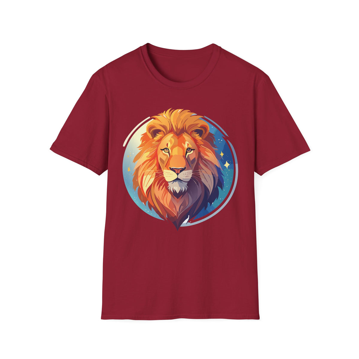 Regal Lion Portrait T-Shirt | Colorful Lion Face Illustration