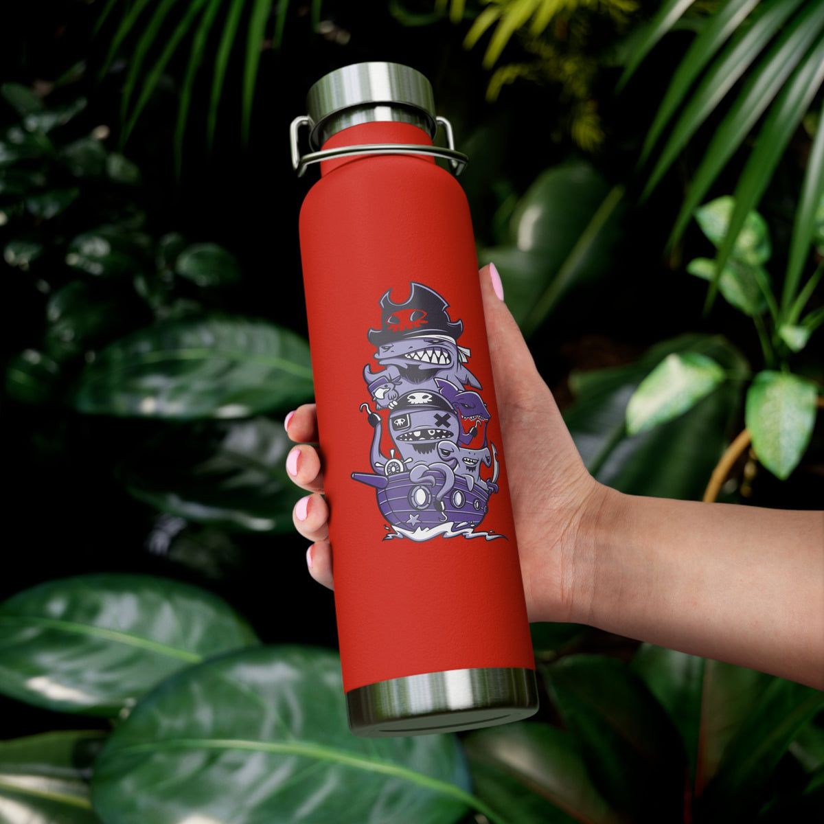 22oz Copper Insulated Water Bottle with Cartoon Design - CV79