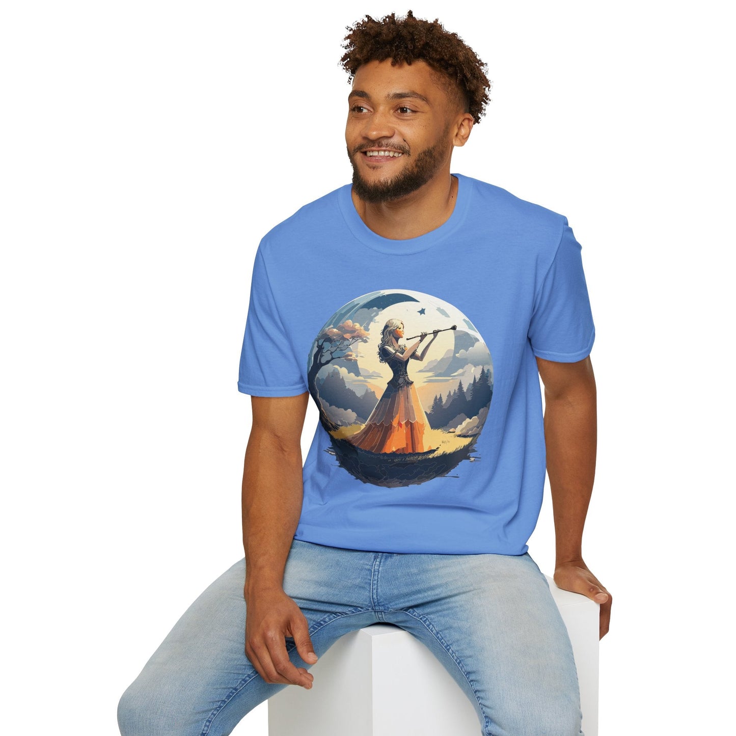 Unisex Softstyle Graphic T Shirt 100 Percent Ring Spun Cotton Art Design Tee For Women