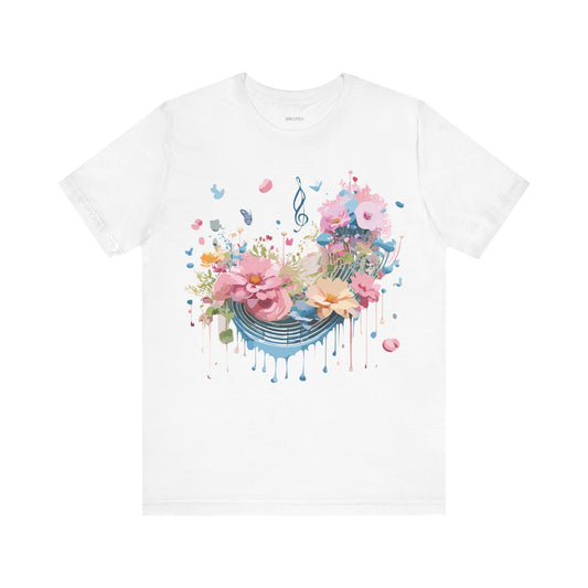 Music Graphic Unisex Cotton Bella+Canvas Tee with Art Design m163